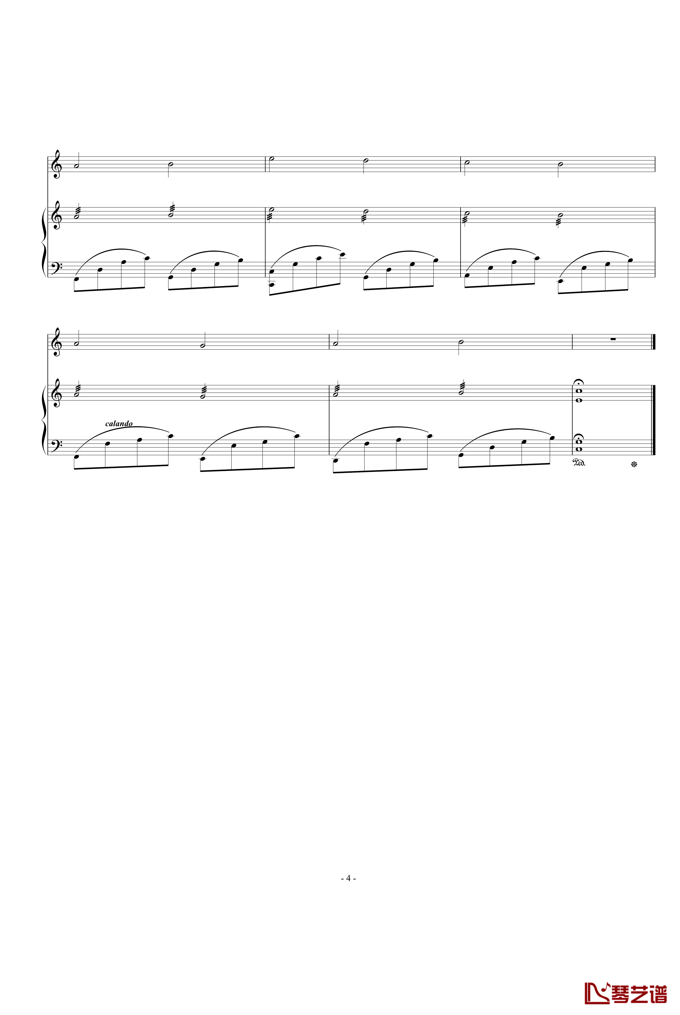 卡农-小提琴&钢琴钢琴谱-camellia修改版-帕赫贝尔-Pachelbel4