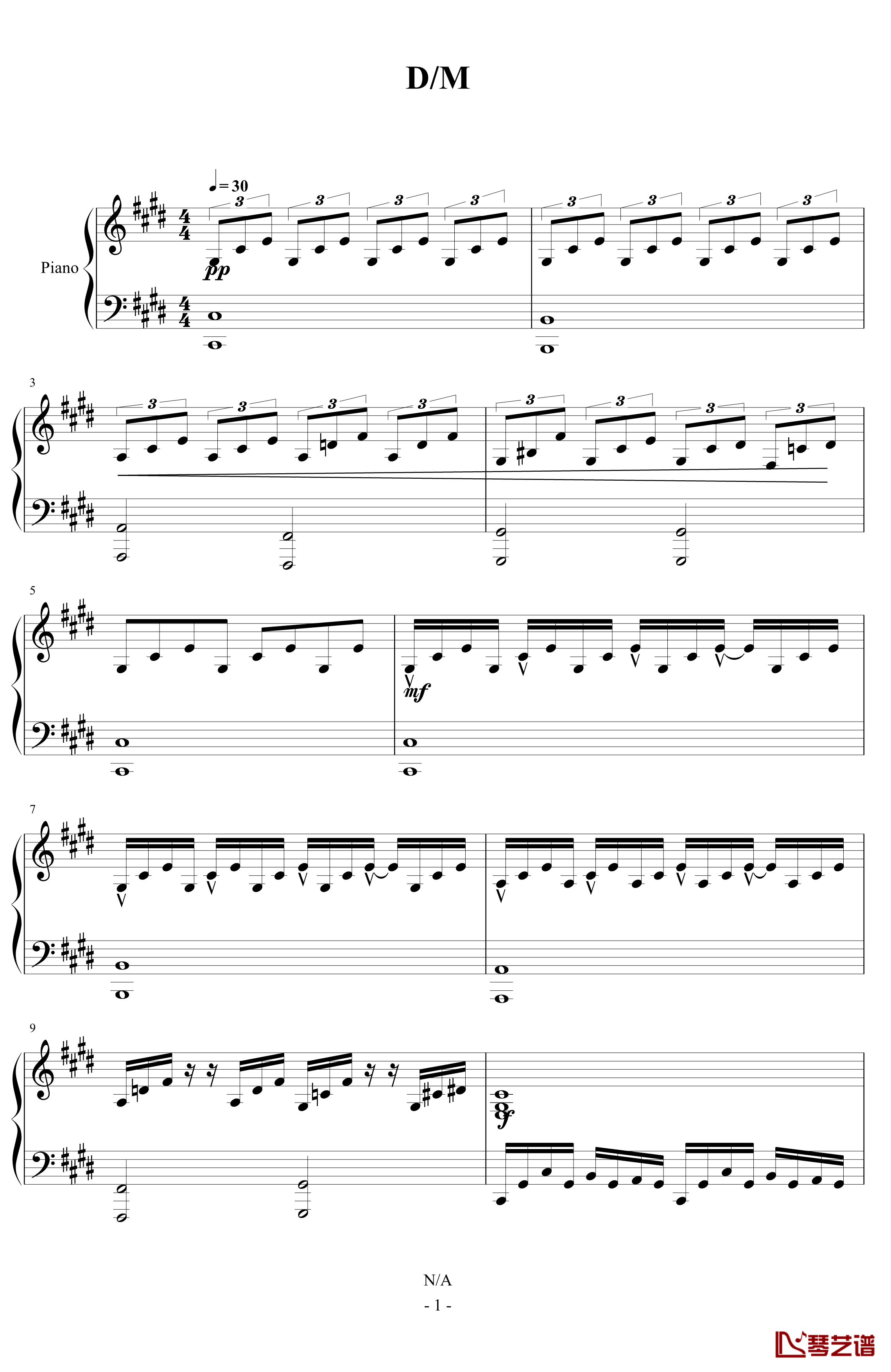 当心月光钢琴谱-贝多芬-beethoven1