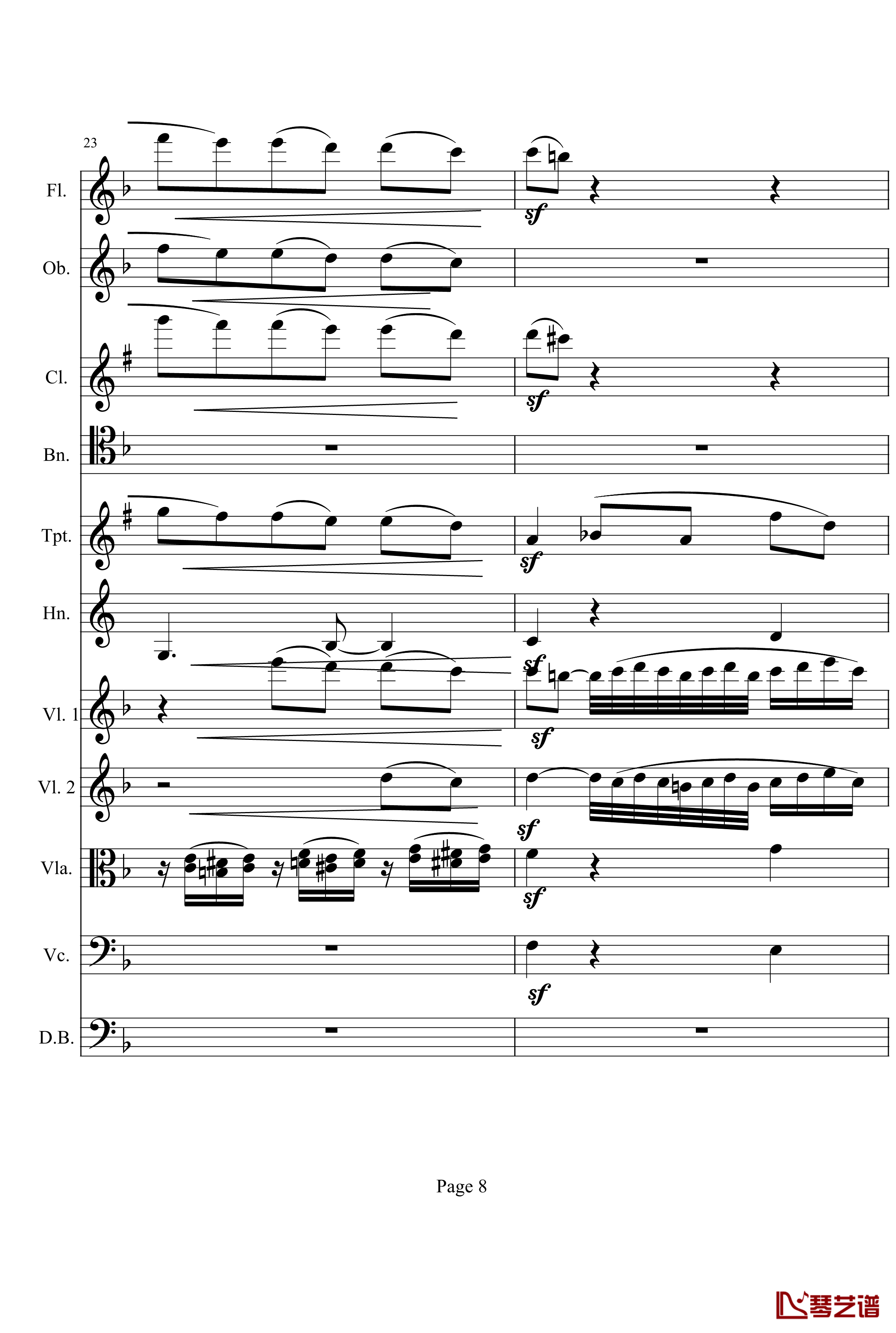 奏鸣曲之交响钢琴谱-第1首-Ⅱ-贝多芬-beethoven8