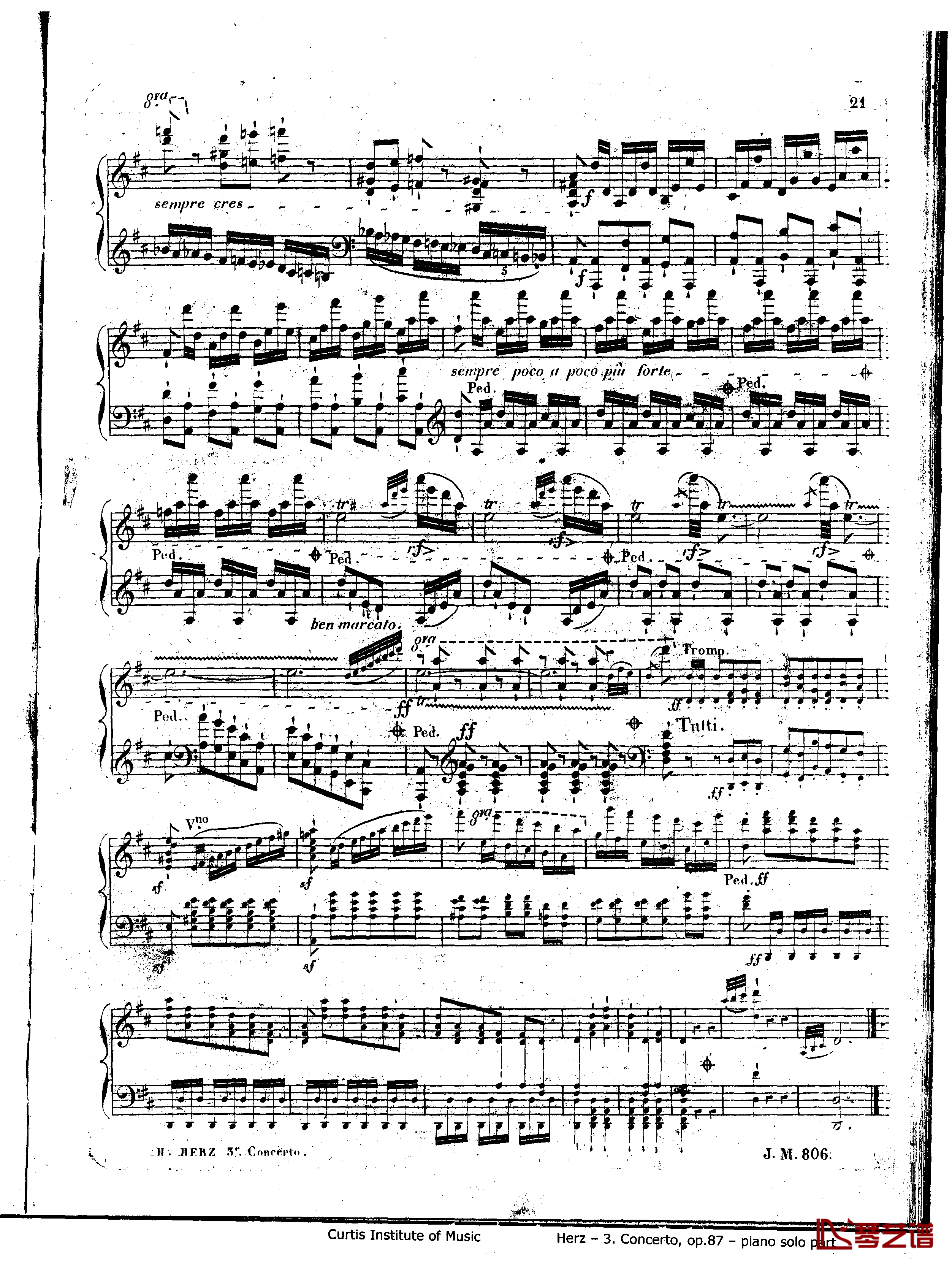 d小调第三钢琴协奏曲Op.87钢琴谱-赫尔兹21