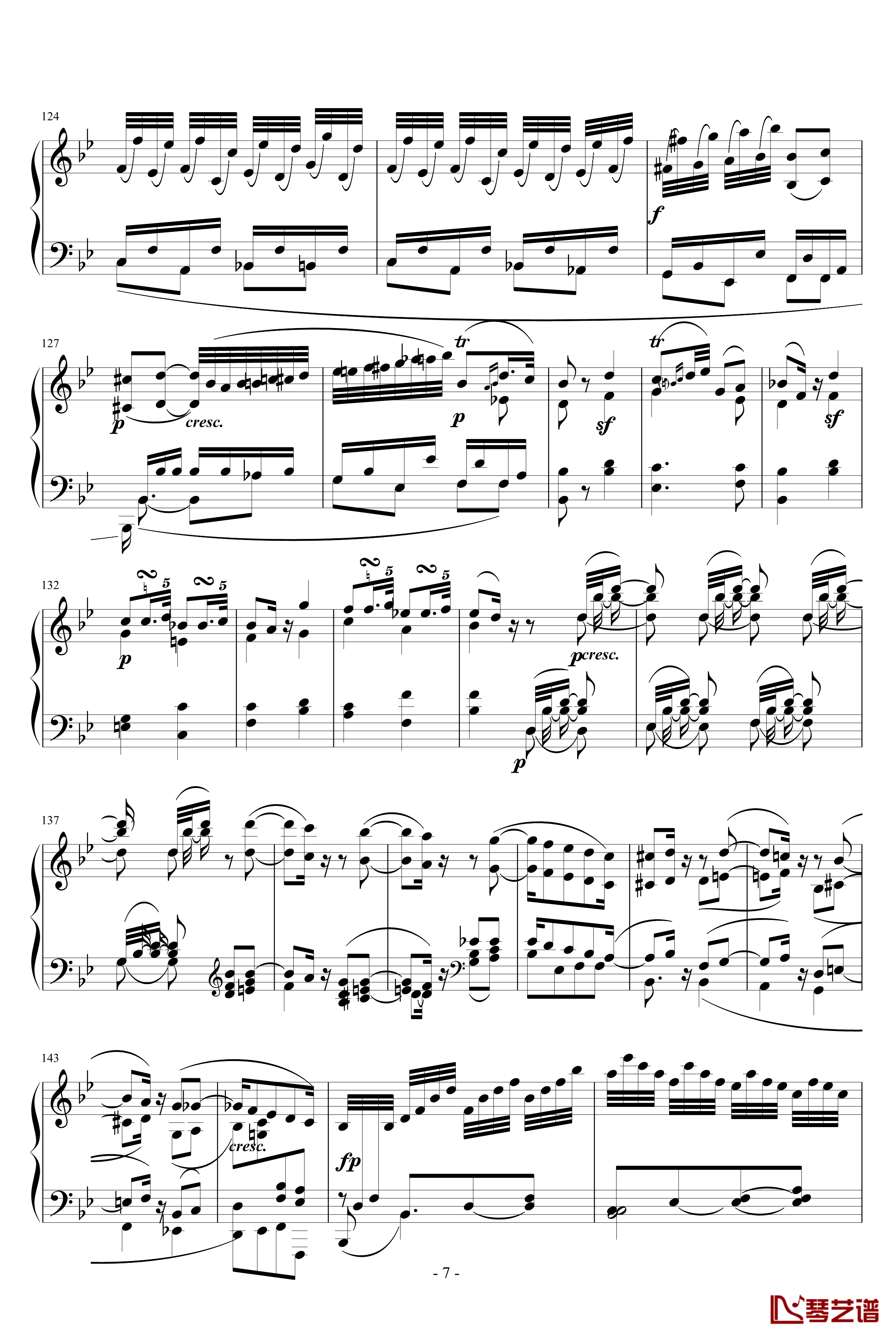 降B大调奏鸣曲第四乐章钢琴谱-贝多芬-beethoven7
