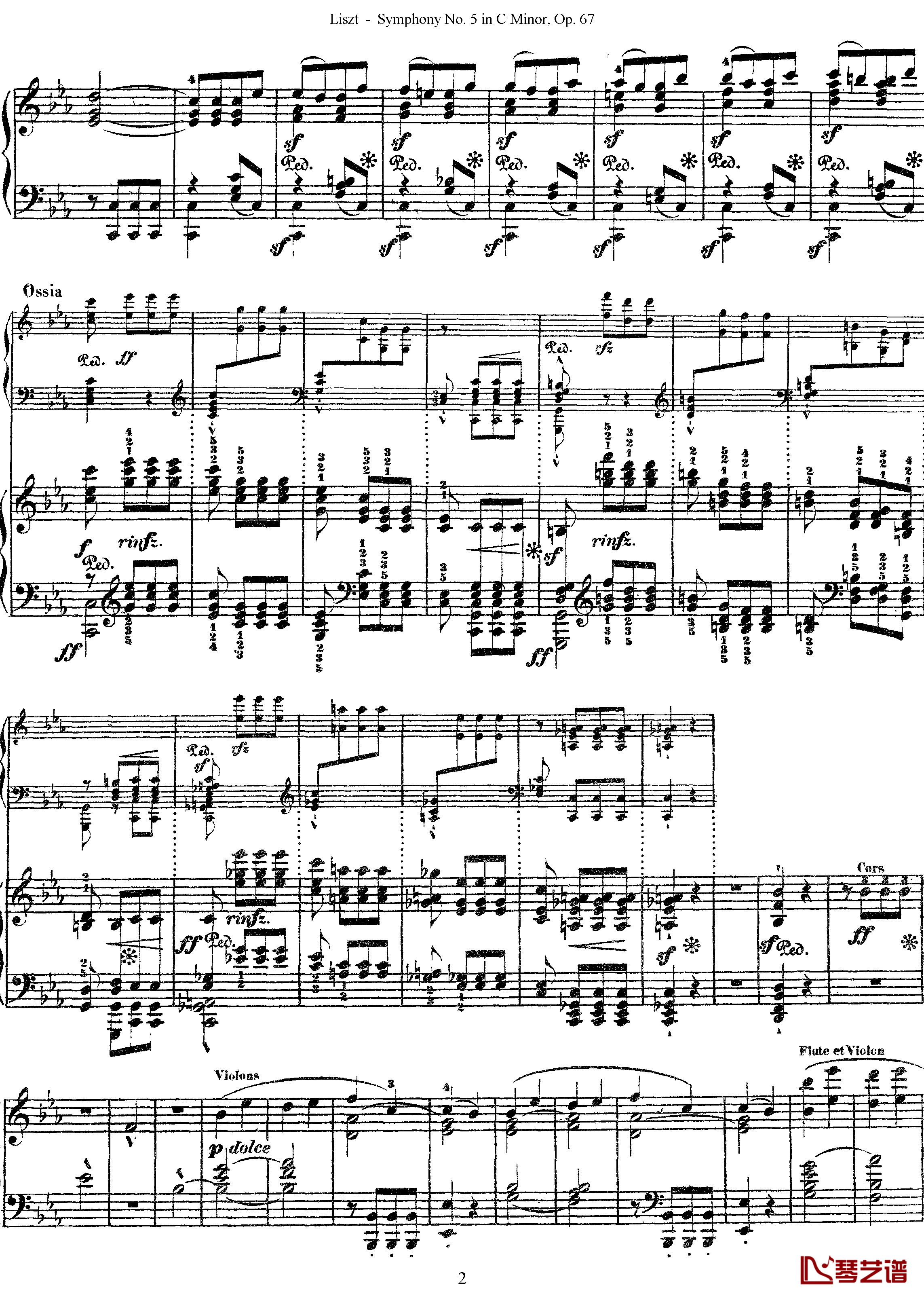第五交响乐的钢琴曲钢琴谱-李斯特-李斯特改编自贝多芬2