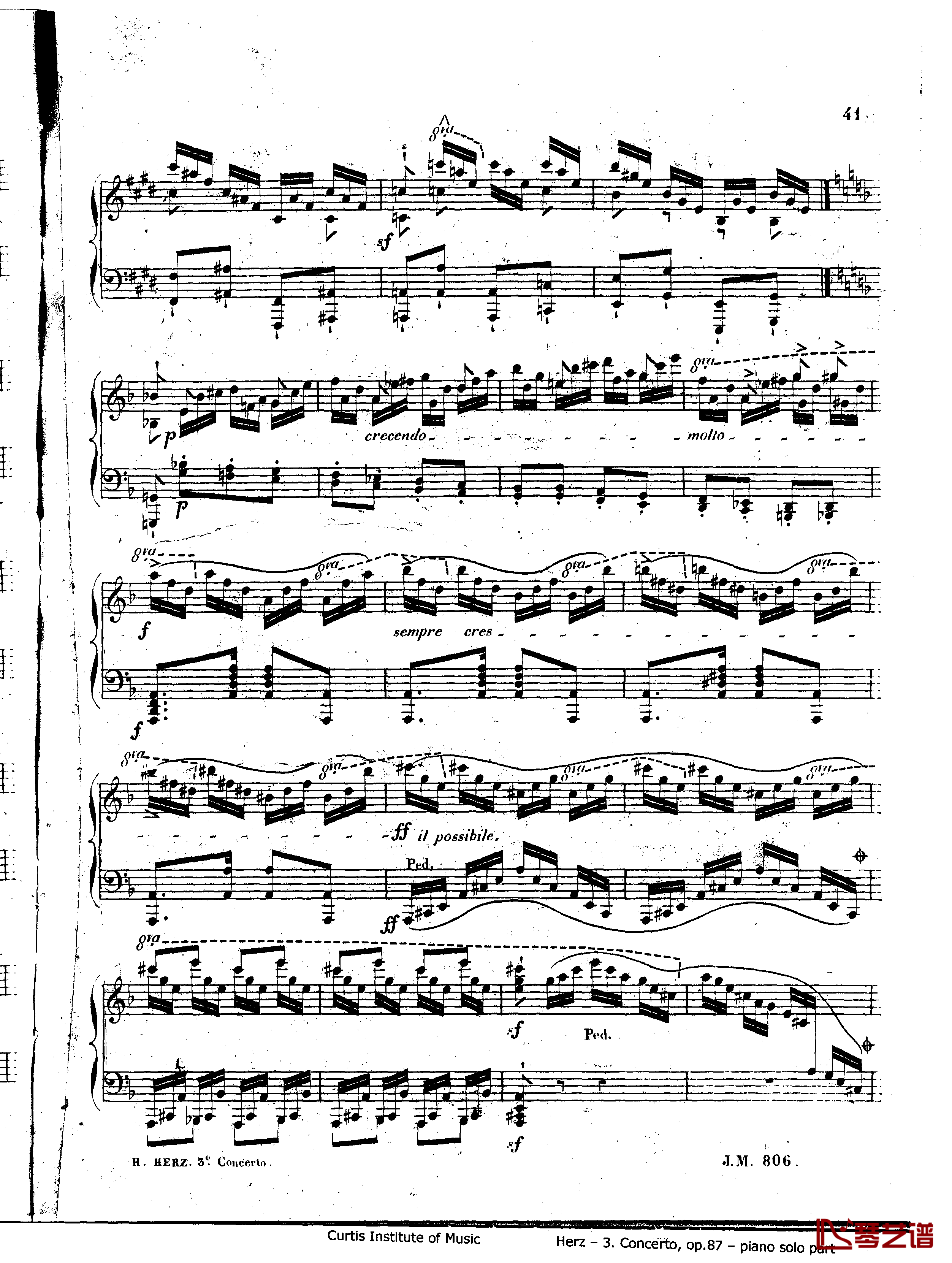 d小调第三钢琴协奏曲Op.87钢琴谱-赫尔兹41