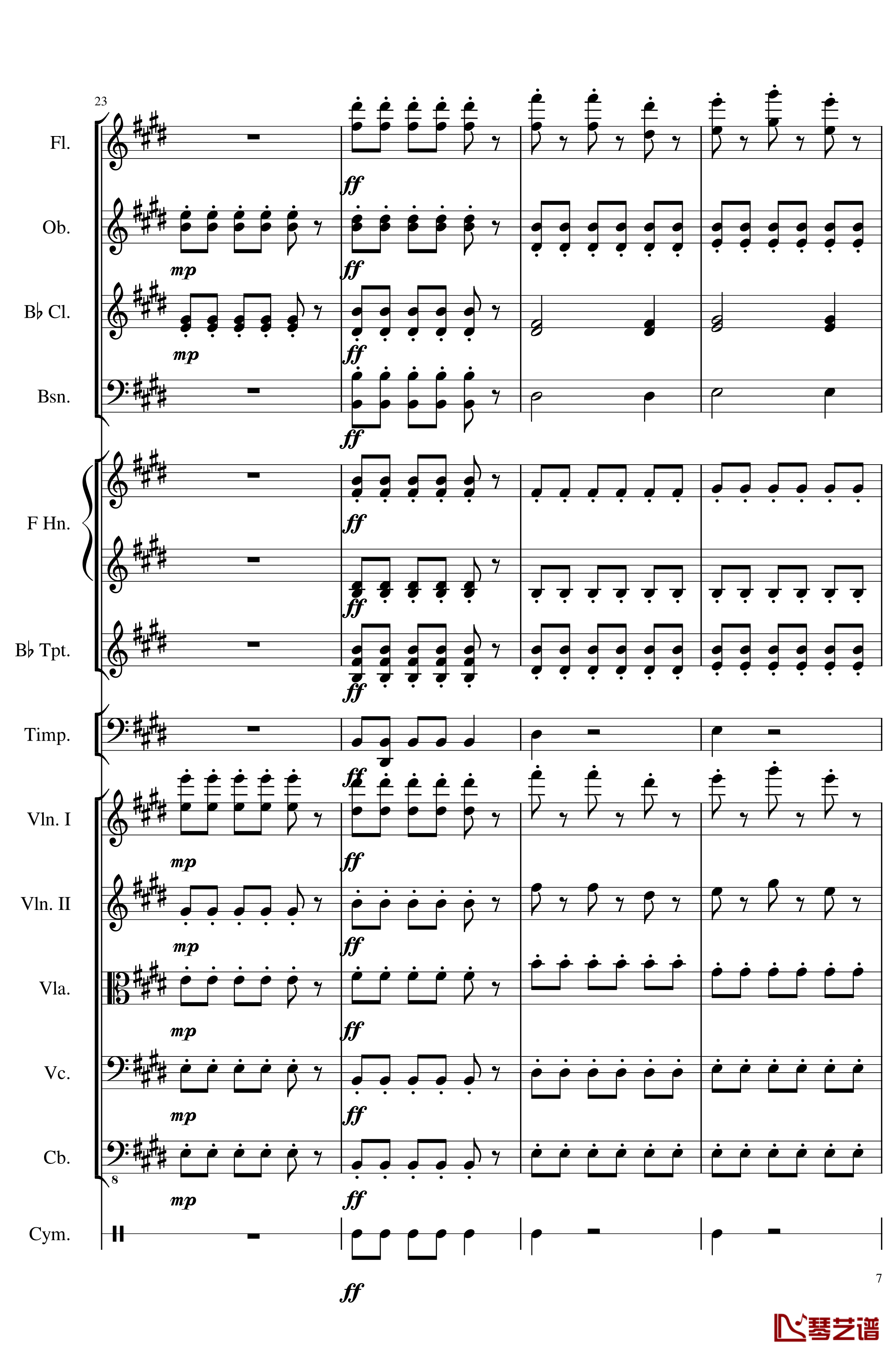4 Contredanse for Chamber Orchestra, Op.120钢琴谱-No.3-一个球7