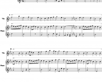 蕾西钢琴谱-小提琴钢琴合奏版-潘朵拉之心