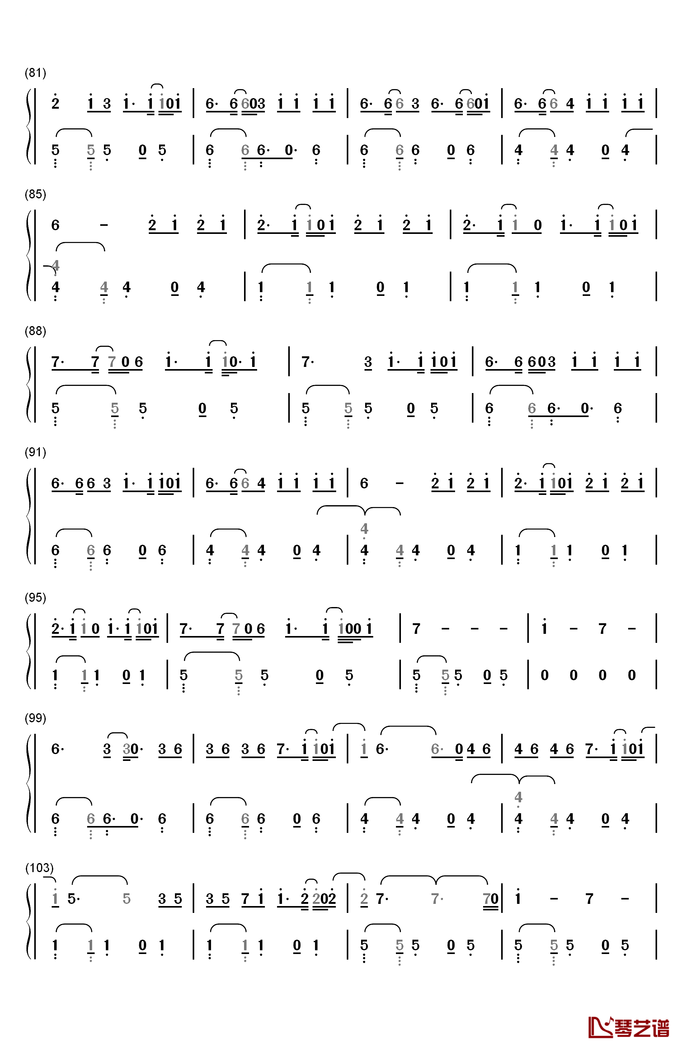 Despacito简单版钢琴简谱-数字双手-Luis Fonsi4