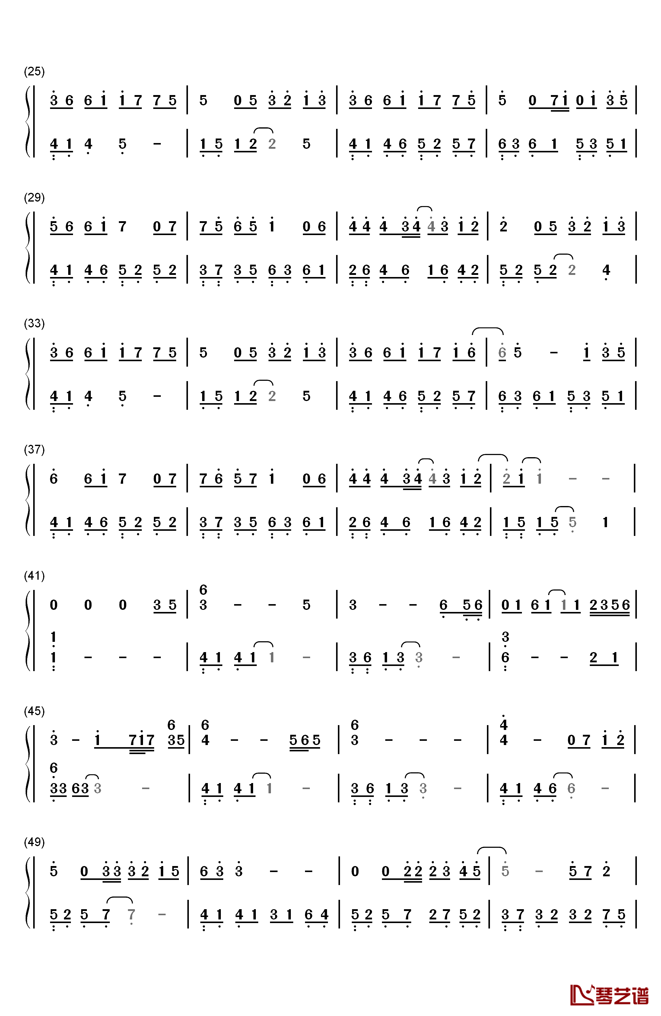 裂缝中的阳光钢琴简谱-数字双手-林俊杰2