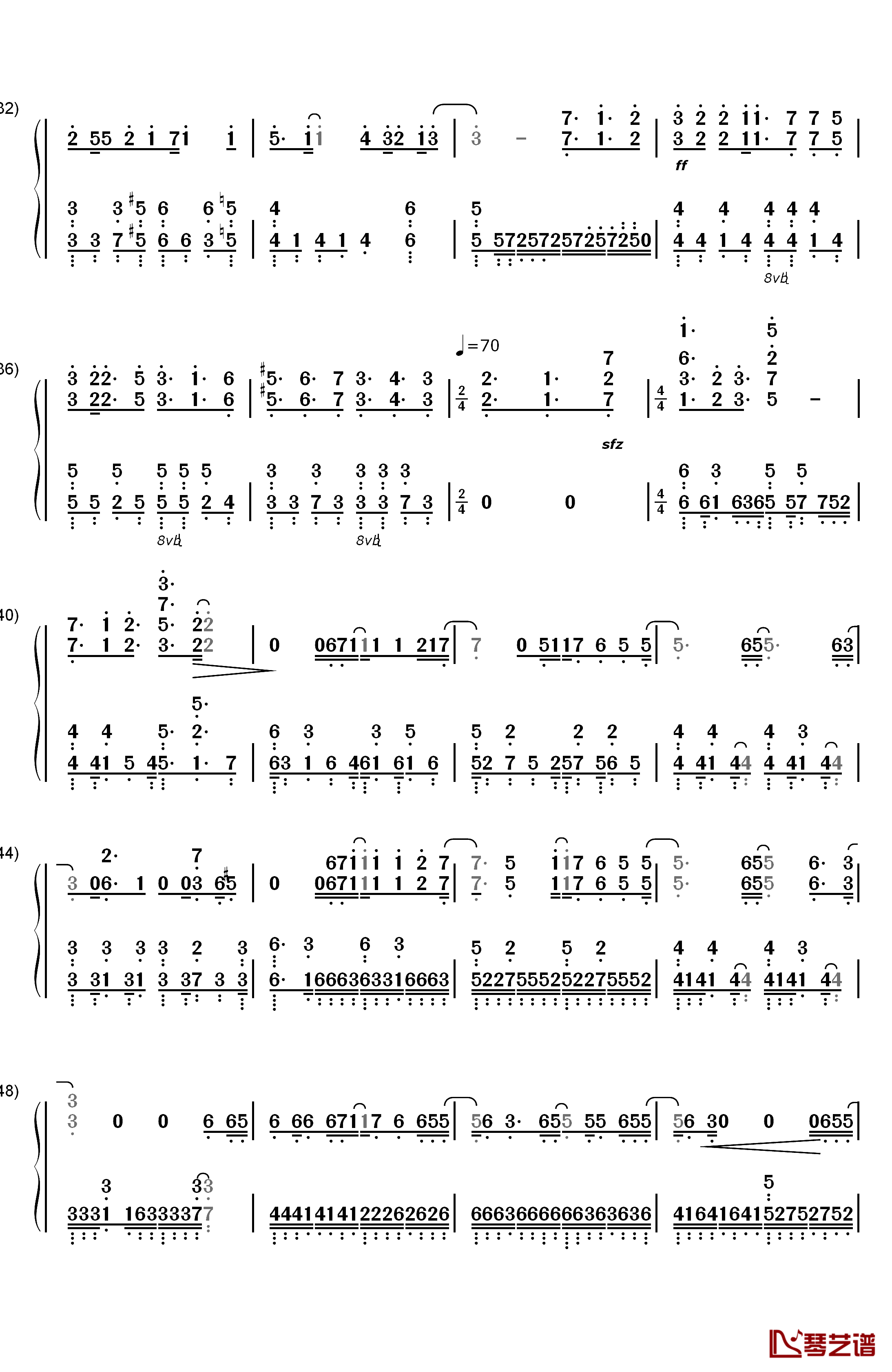 Medley钢琴简谱-数字双手-Aimer3