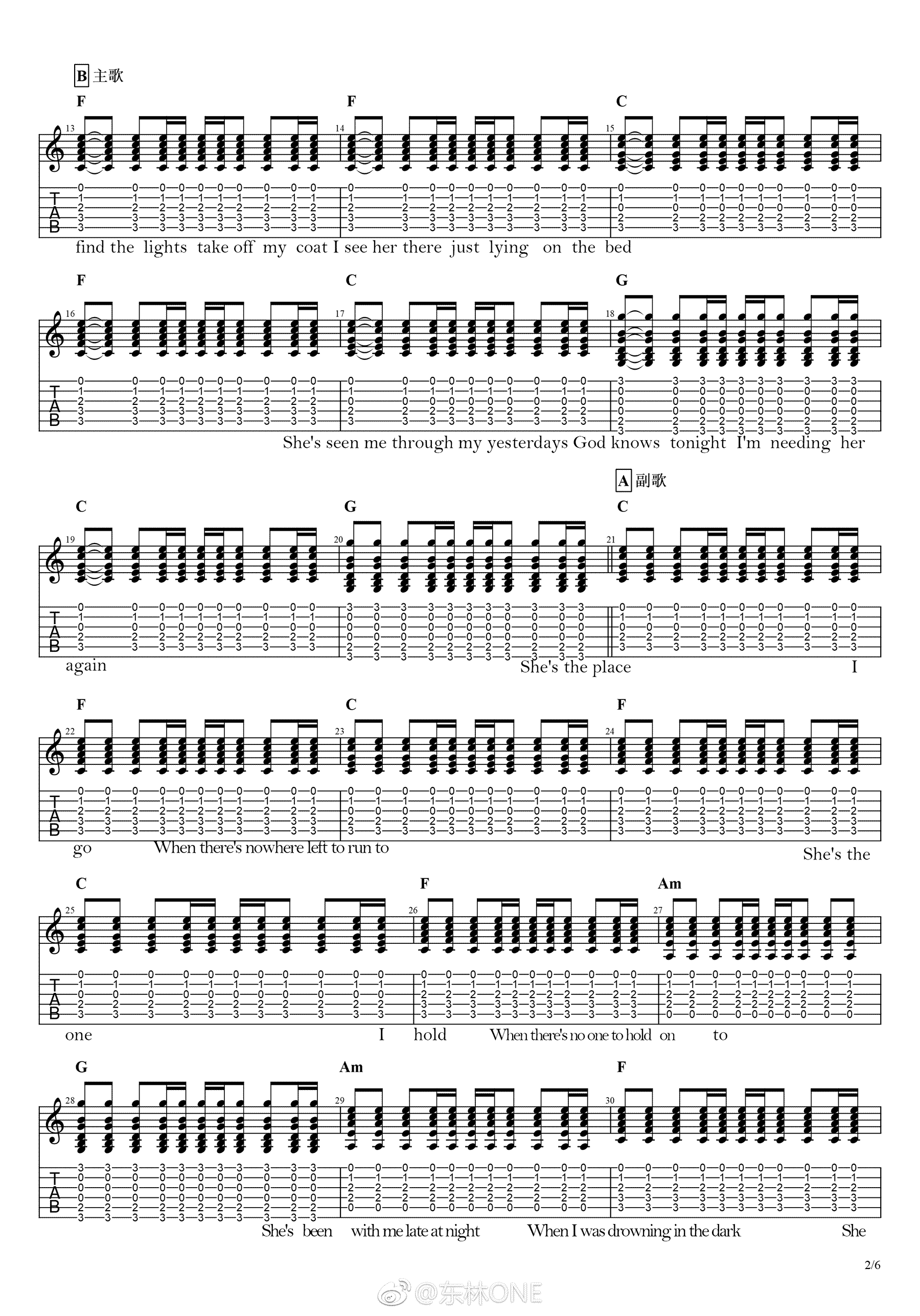 Scars On This Guitar吉他谱-Bon Jovi-高清图片谱2