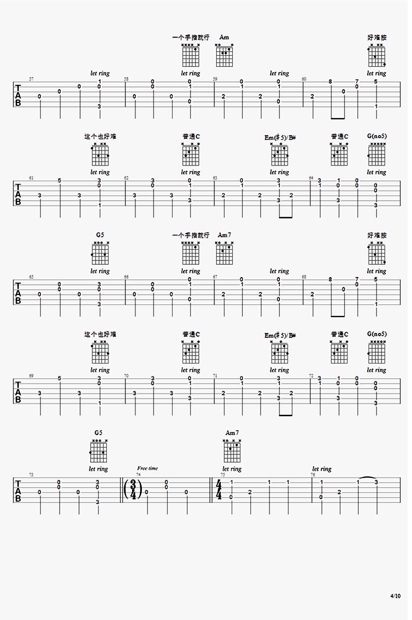 Fade吉他指弹谱-Alan Walker Fade吉他独奏谱-和弦图片谱4