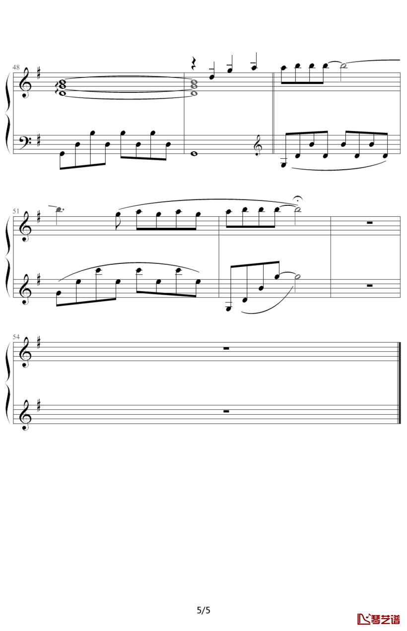 爱的纪念钢琴谱-克莱德曼-童年的回忆，爱的纪念曲5