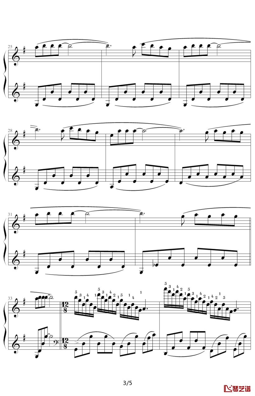 爱的纪念钢琴谱-克莱德曼-童年的回忆，爱的纪念曲3