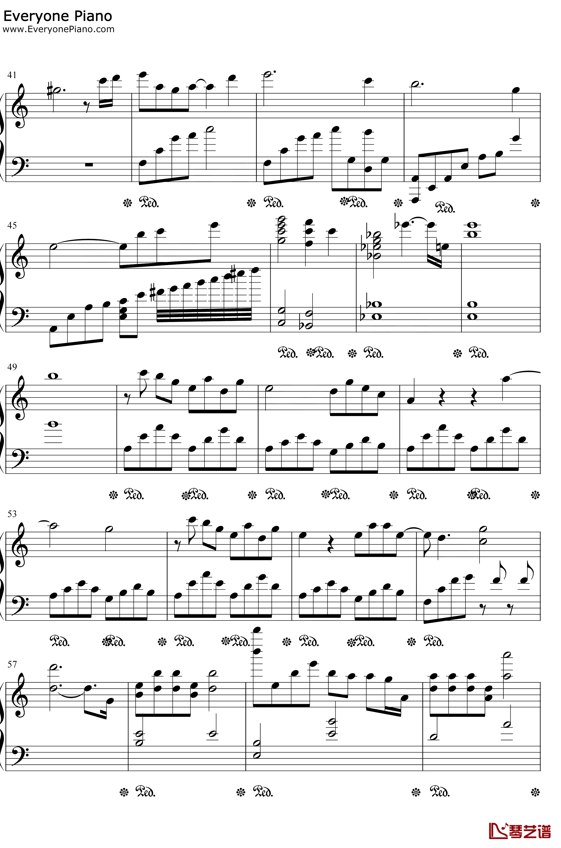 余年钢琴谱-肖战-原声版3