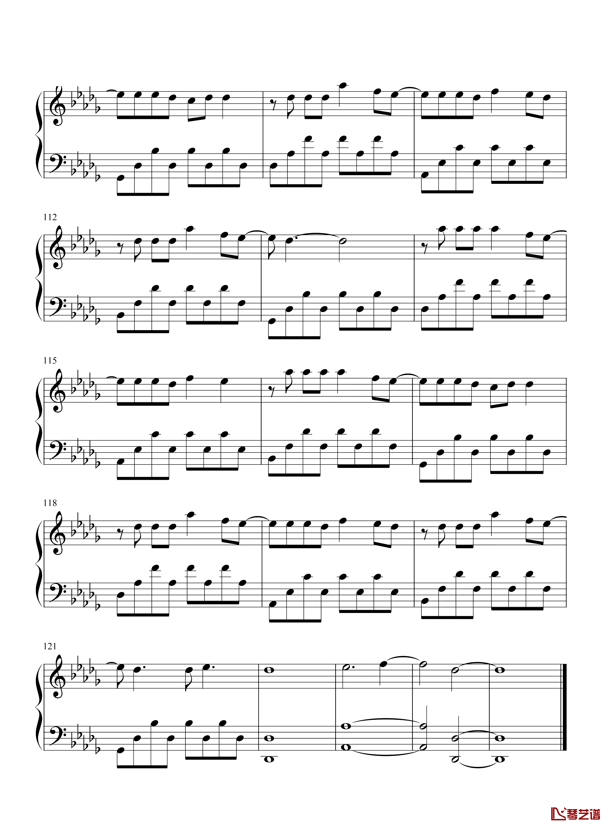 微微钢琴谱-完整版-傅如乔-微微她很渺小却从不疲倦，微微就是我们。8