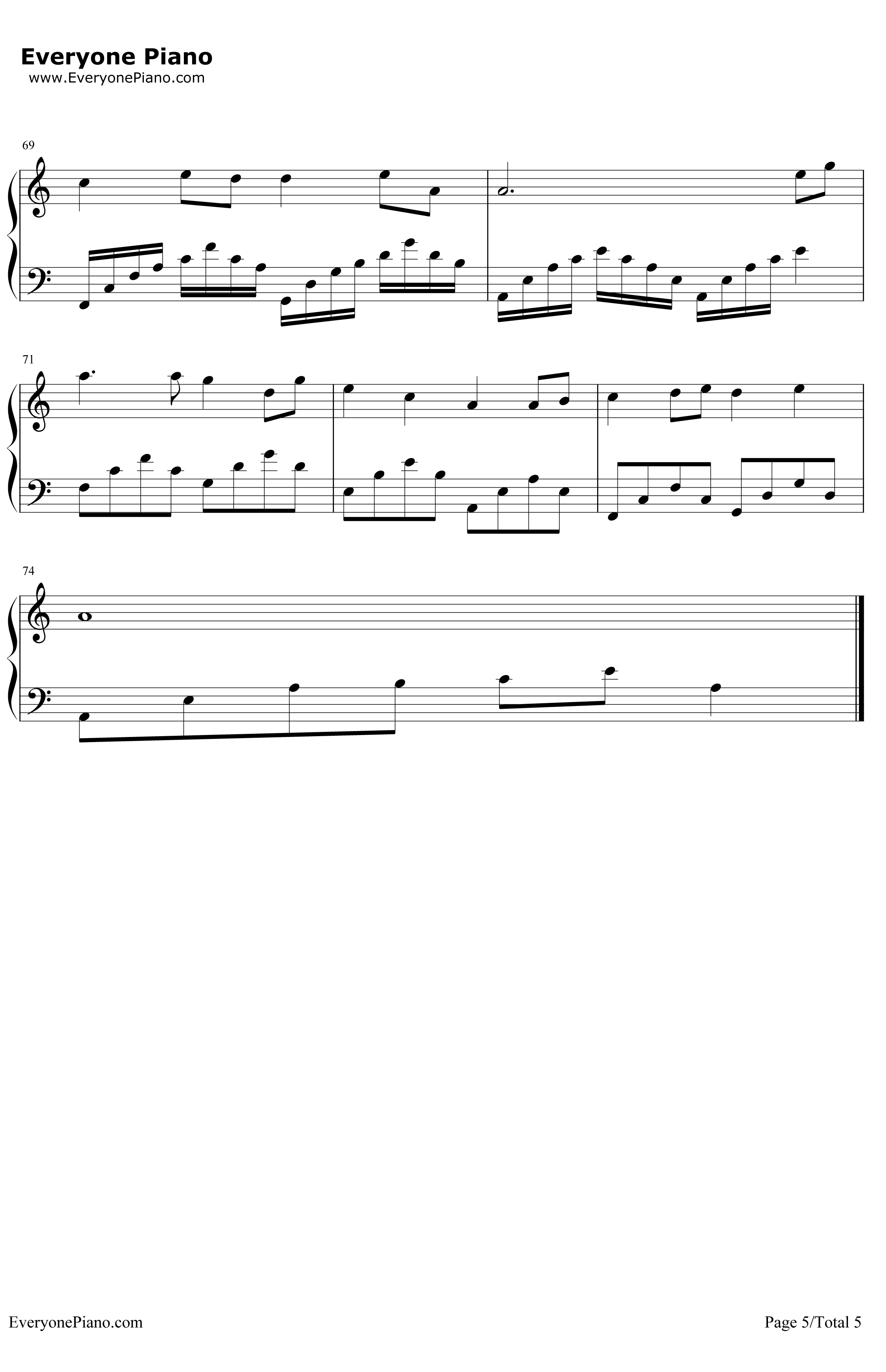 星月神话钢琴谱-金莎-神话插曲5