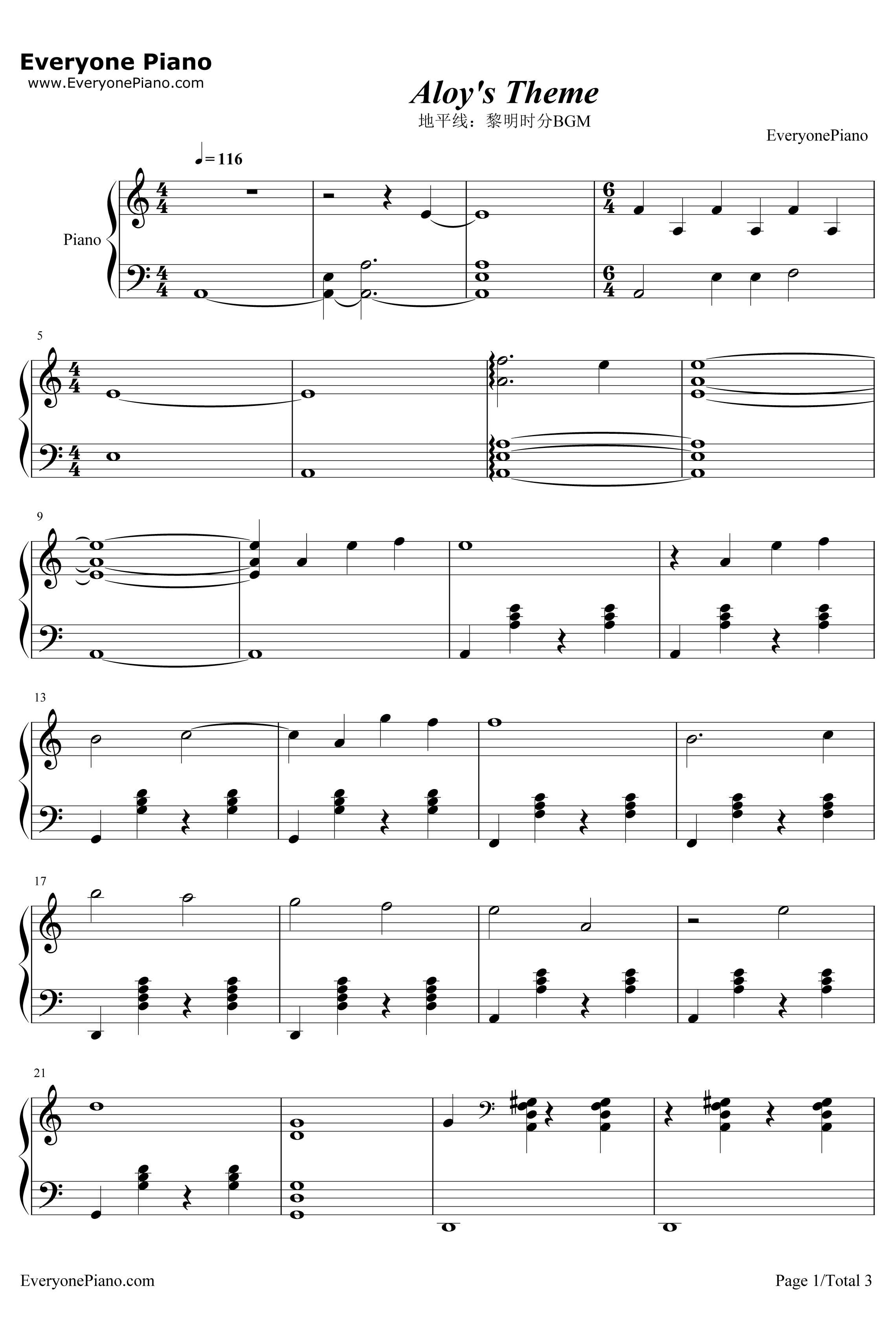 Aloy's Theme钢琴谱-JorisdeMan-地平线黎明时分BGM1
