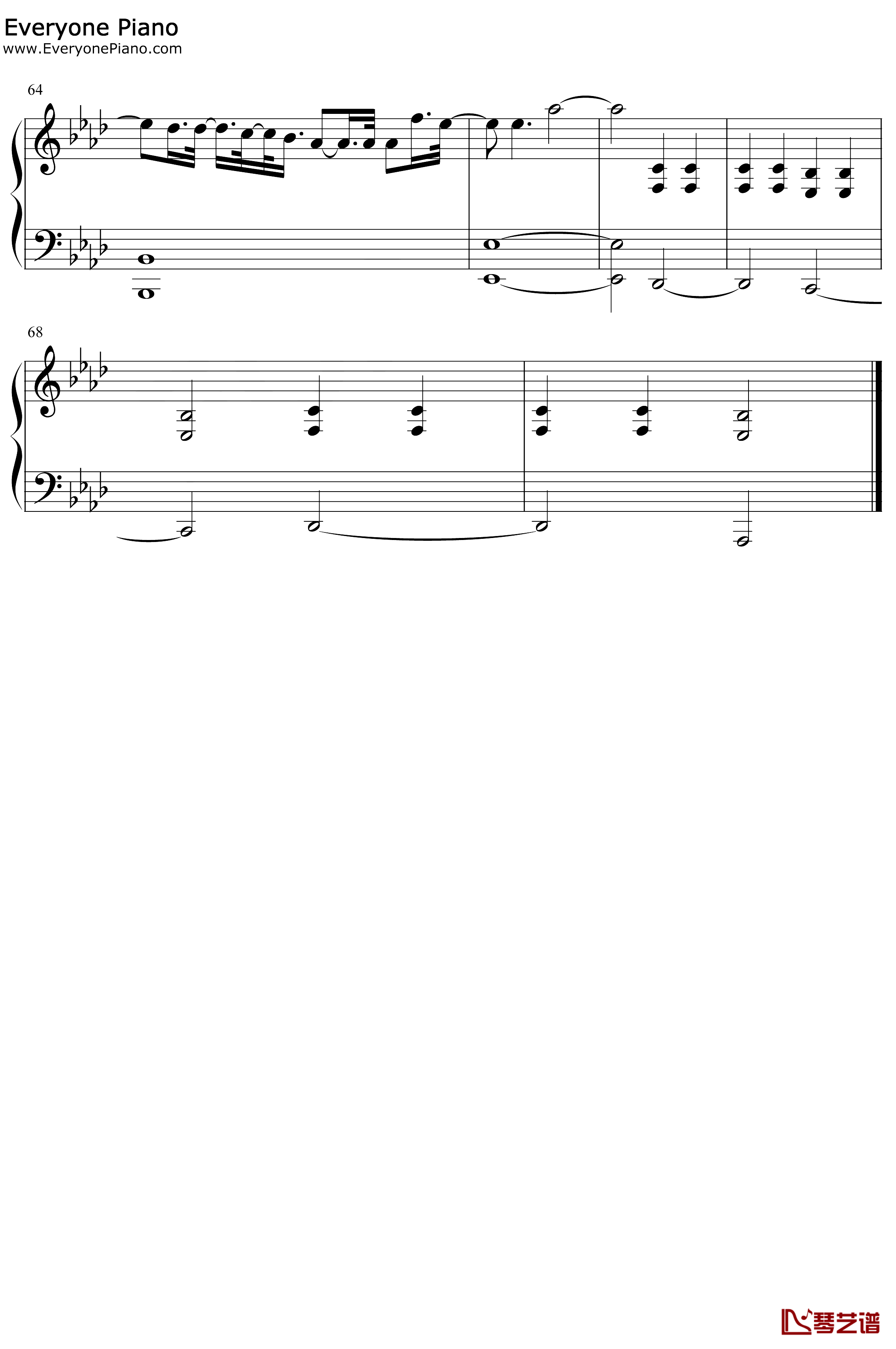 复杂钢琴谱-张大仙-能听见的心路历程-张大仙5