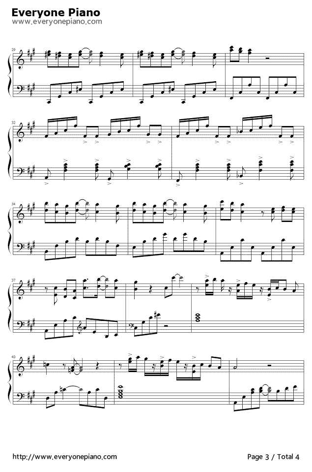 孤独钢琴谱-理查德·克莱德曼Richard Clayderman3