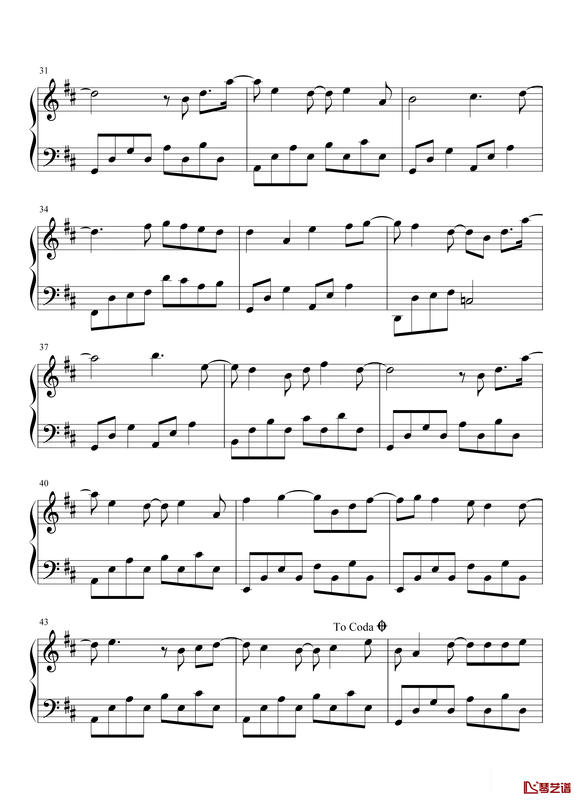 Letting Go钢琴谱-简单版-蔡健雅-抖音热歌-我的眼泪，你的战利品3