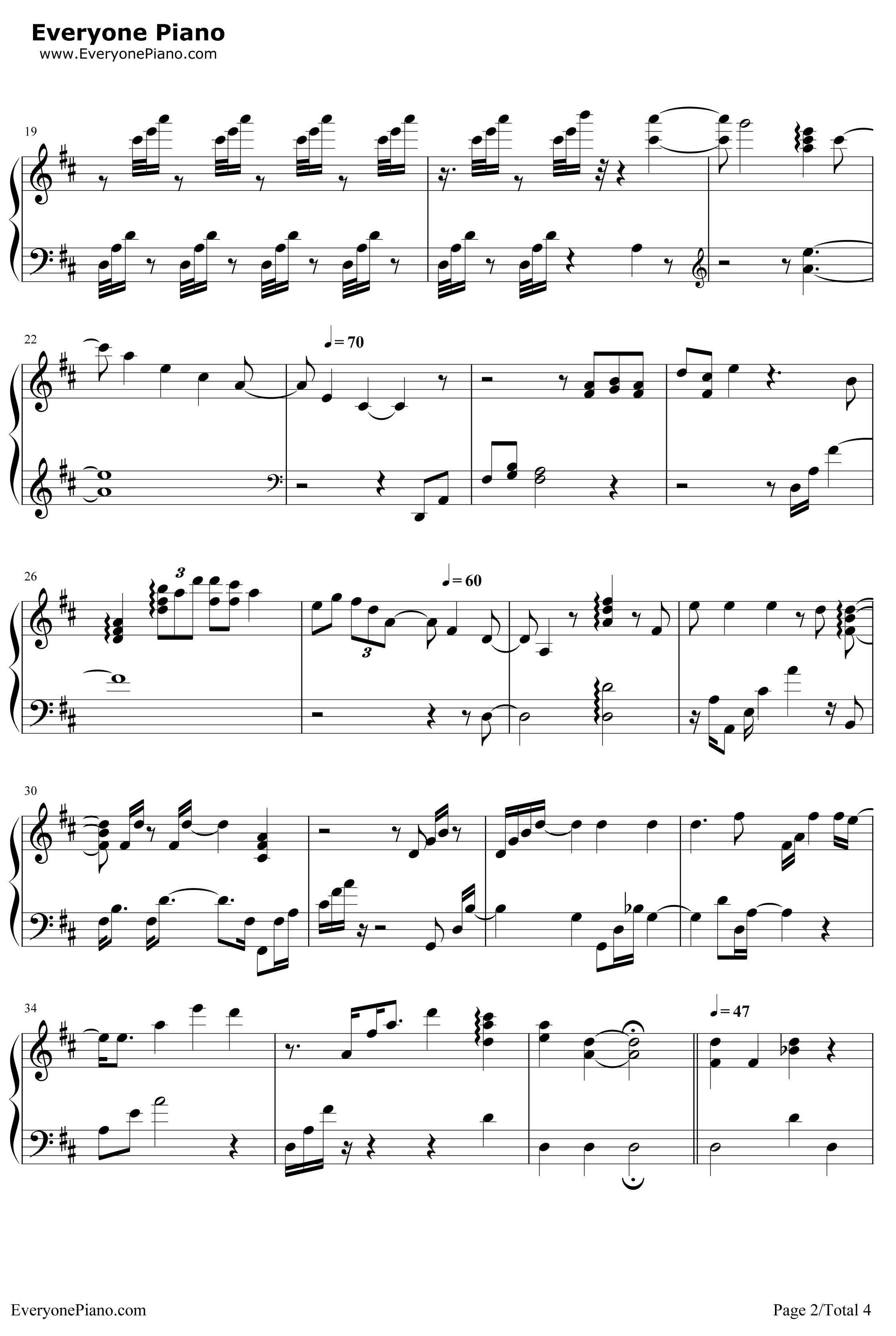 樱花抄钢琴谱-天门-秒速5厘米OST2