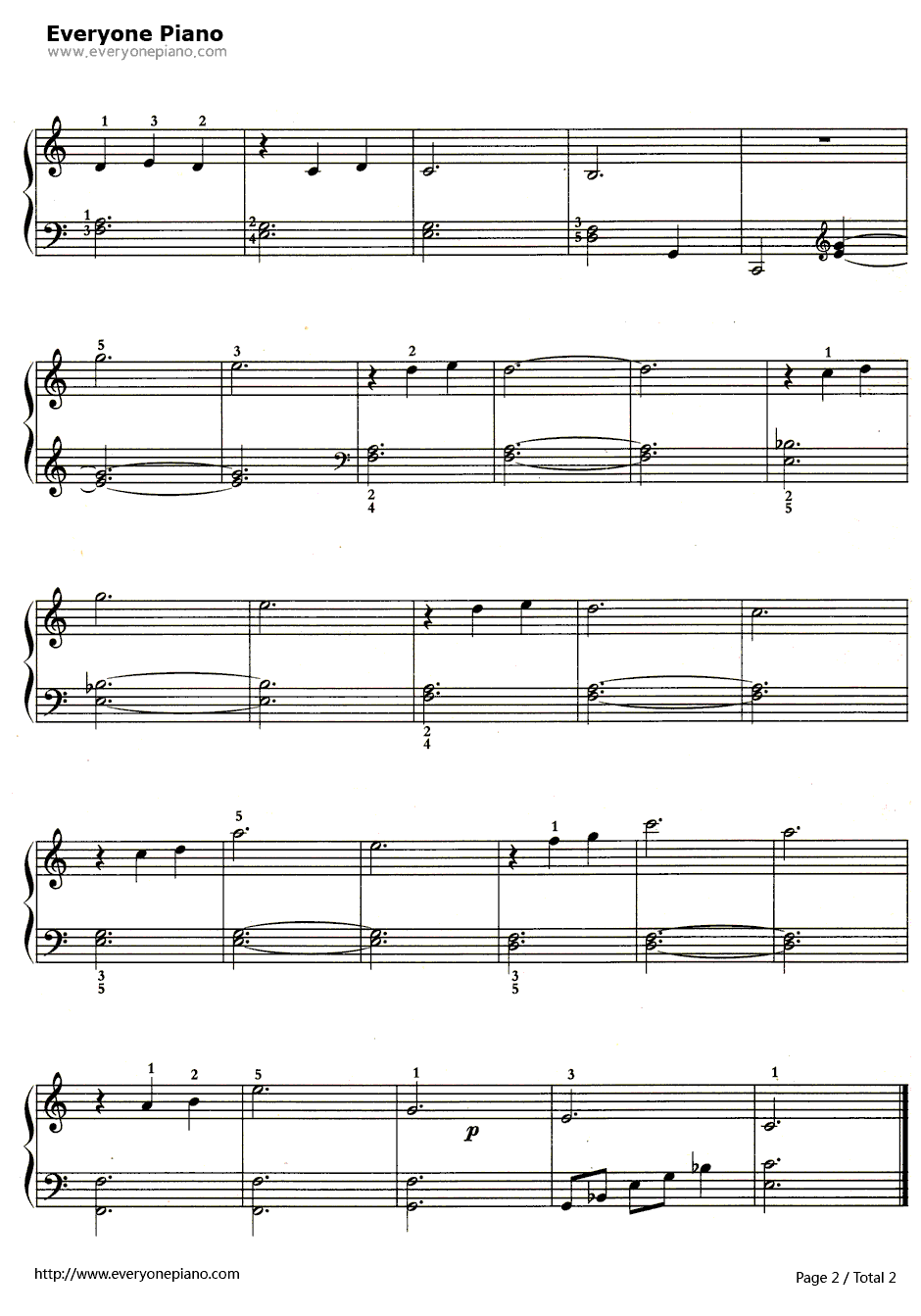 《贝加摩组曲》的第三曲：月光钢琴谱-德彪西2