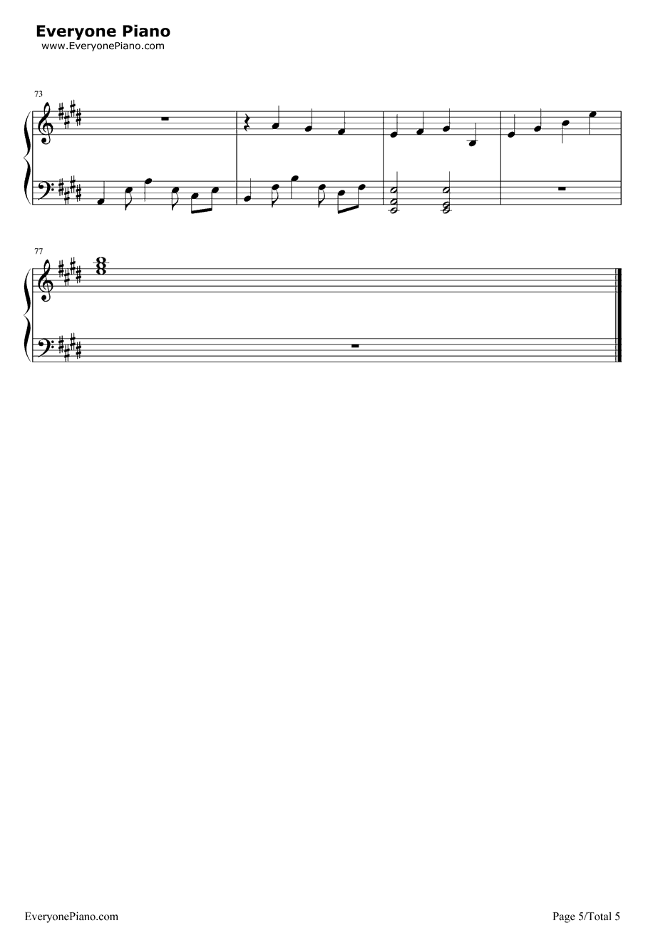 心的旋律钢琴谱-白浜坂高校合唱部-《TARITARI》主题曲5