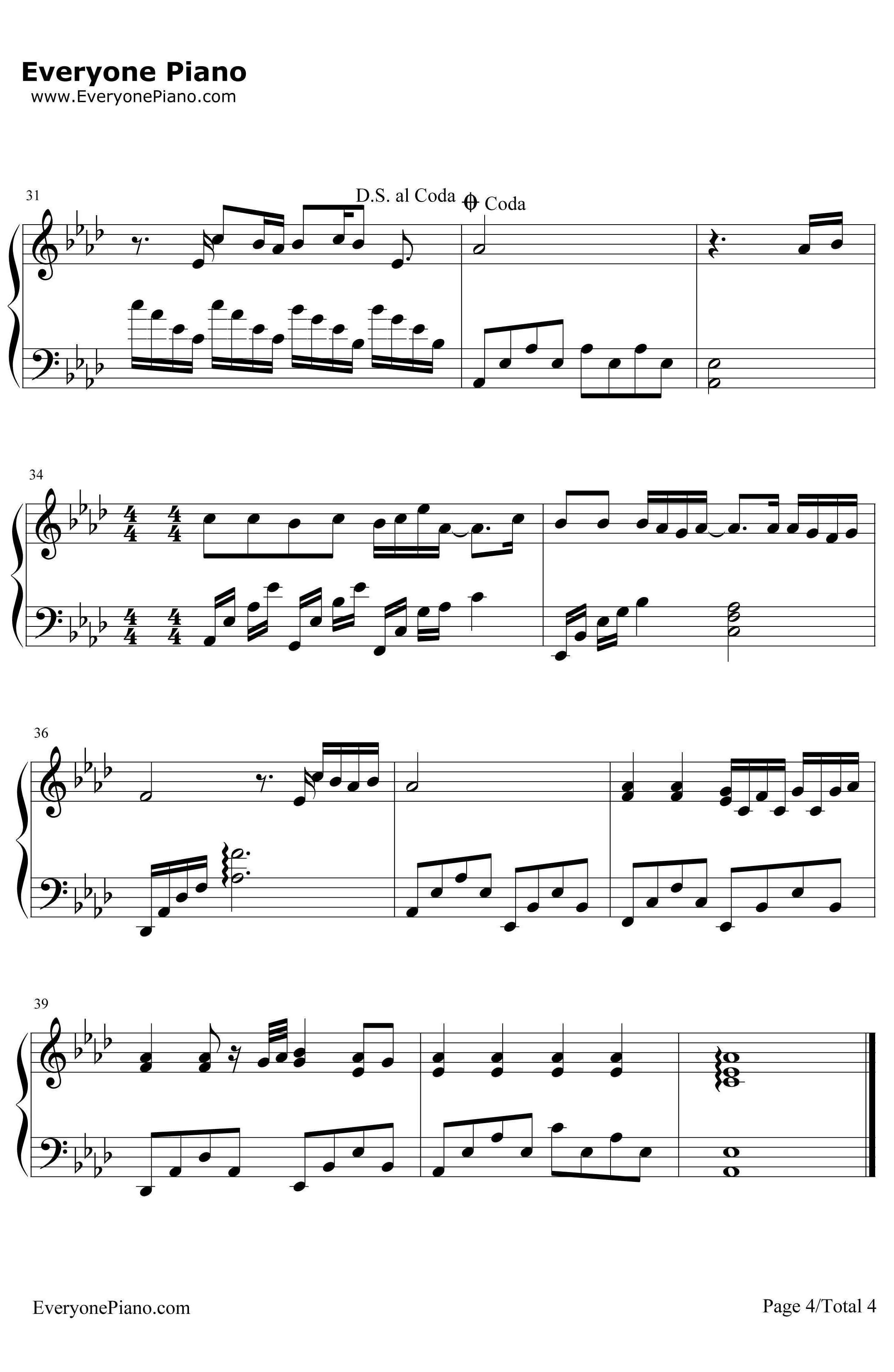 十年钢琴谱-陈奕迅-陈奕迅-《摆渡人》岁月版主题曲4