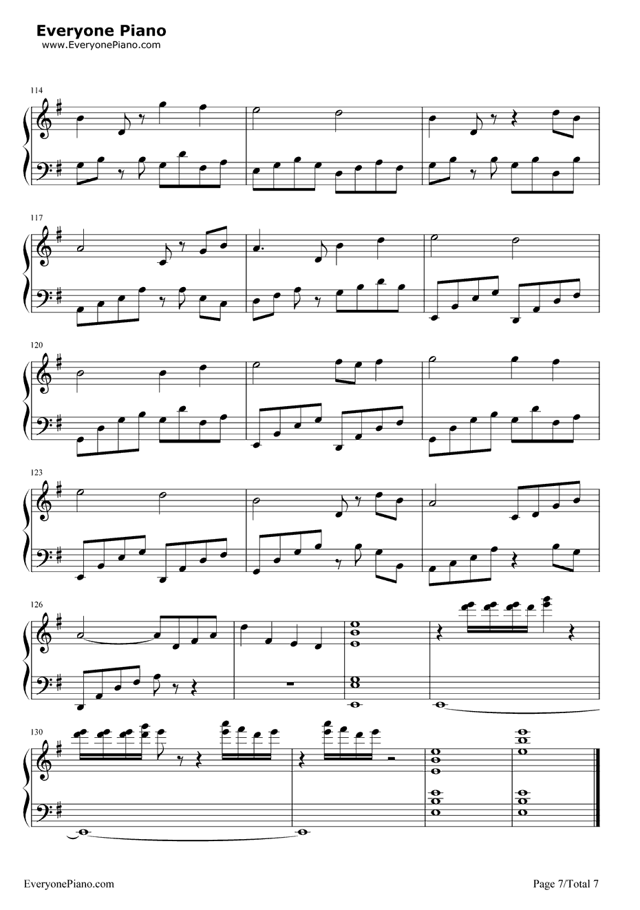 夜莺钢琴谱-雅尼Yanni-Nightingale7