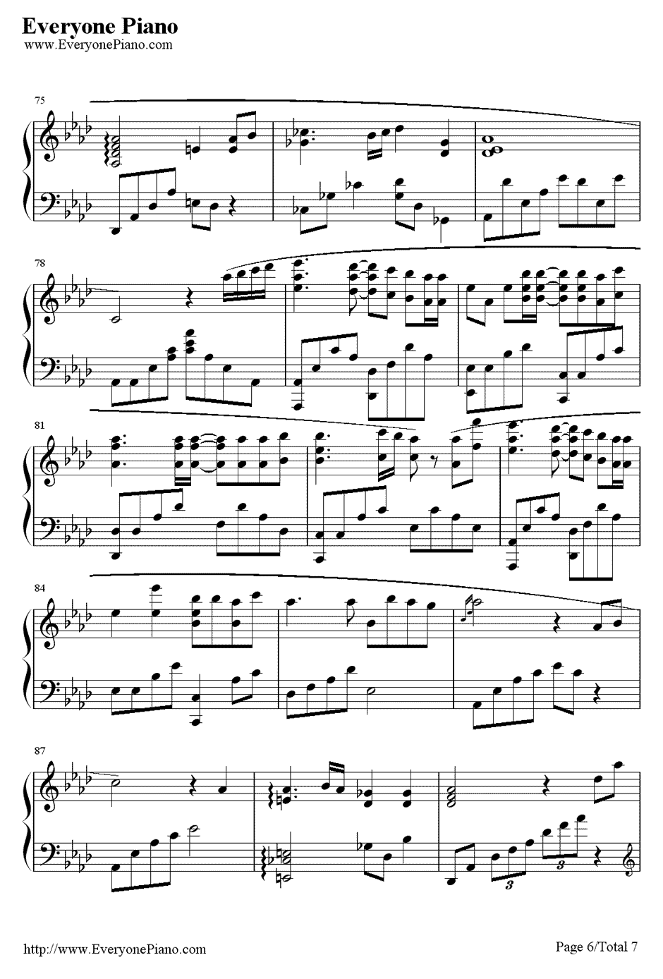 青空钢琴谱-lia-《AIR》插曲6