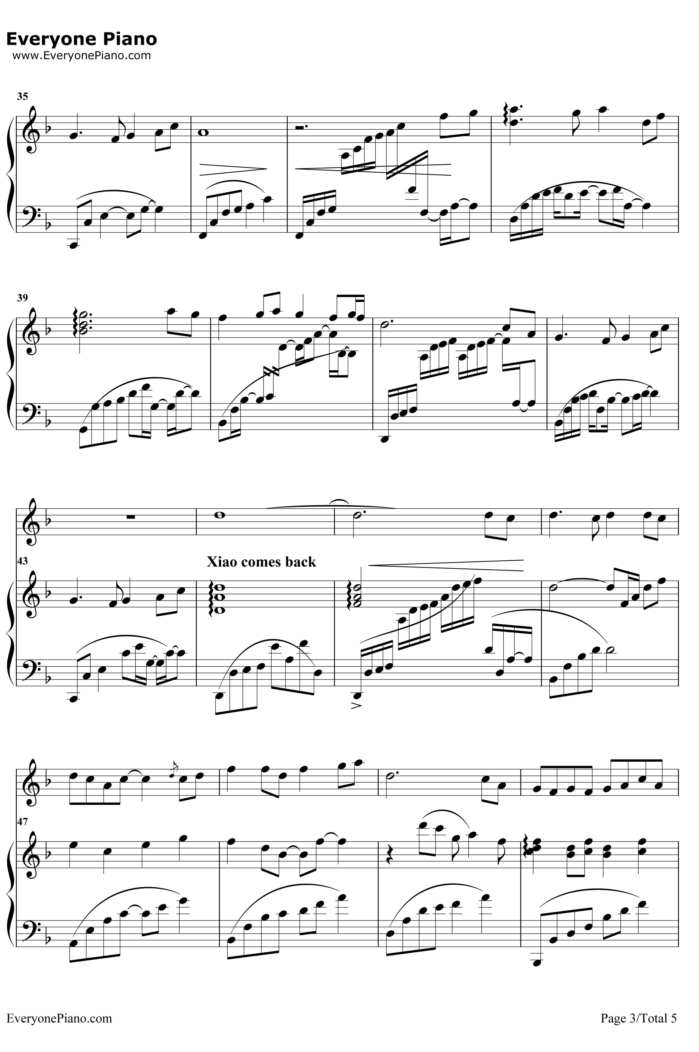 绿野仙踪钢琴谱-陈悦马克-琴箫合奏3