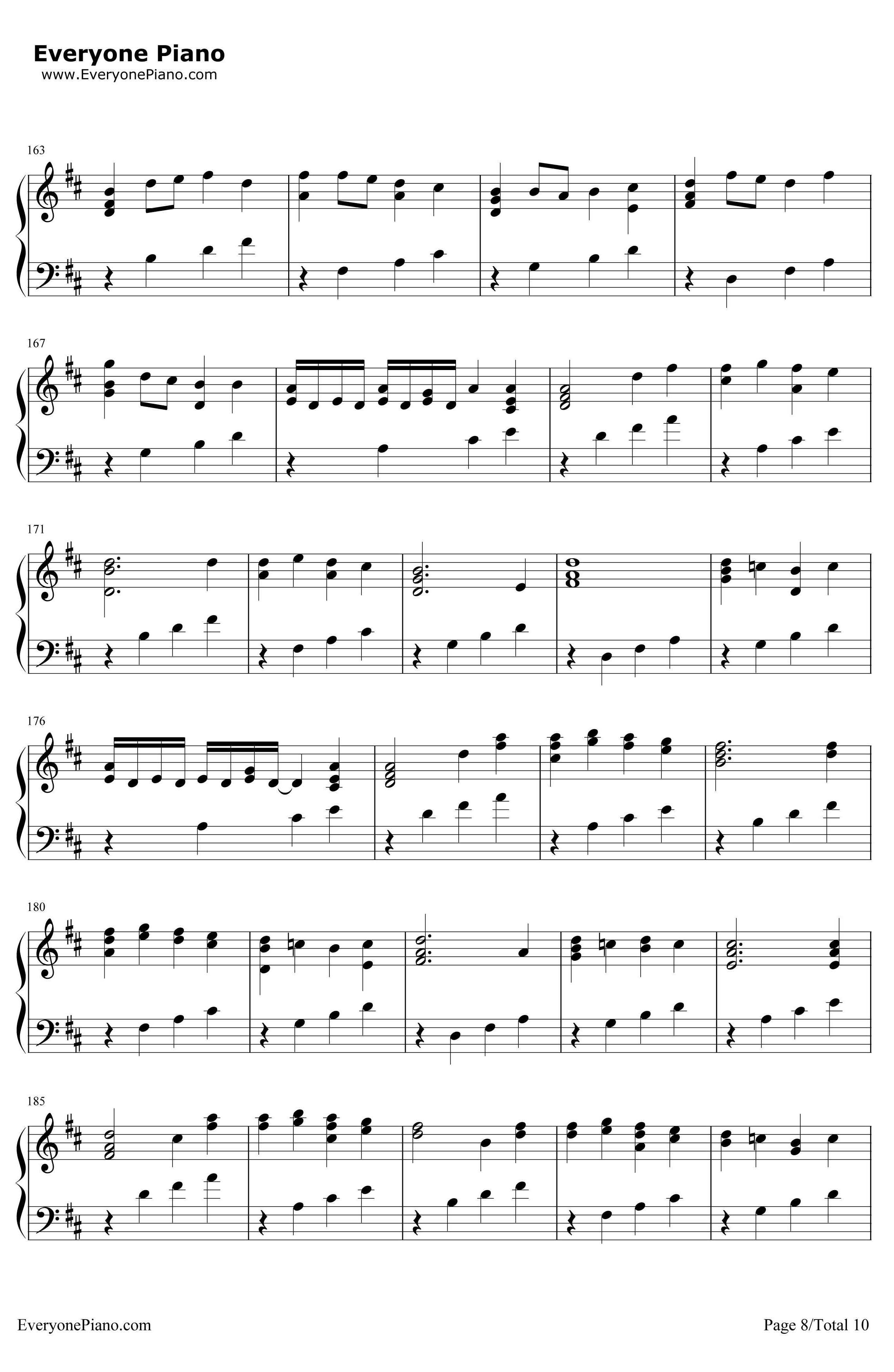 D大调卡农原版钢琴谱-约翰·帕赫贝尔8