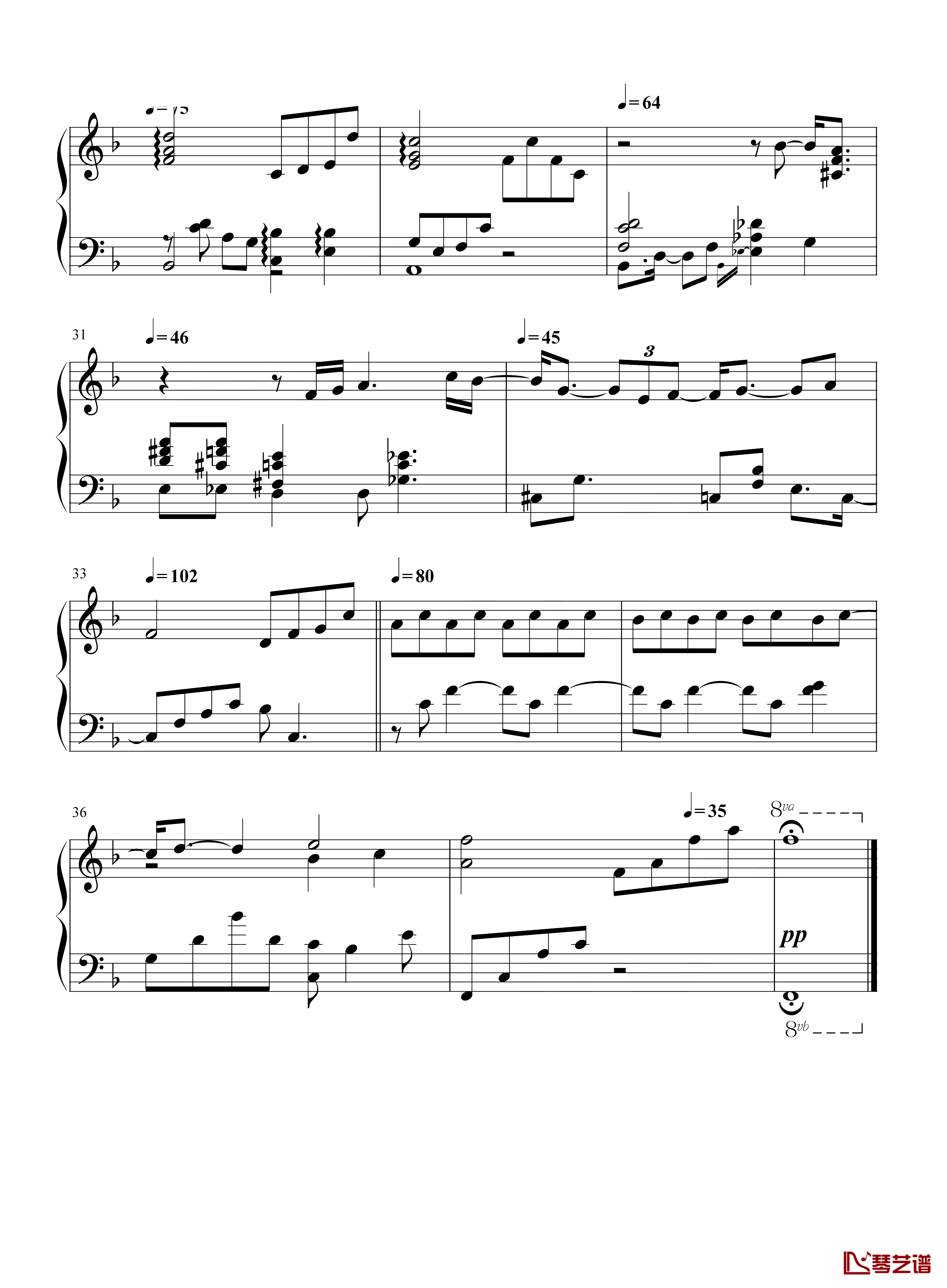 Over The Rainbow钢琴谱-Harold Arlen-《绿野仙踪》主题曲-3