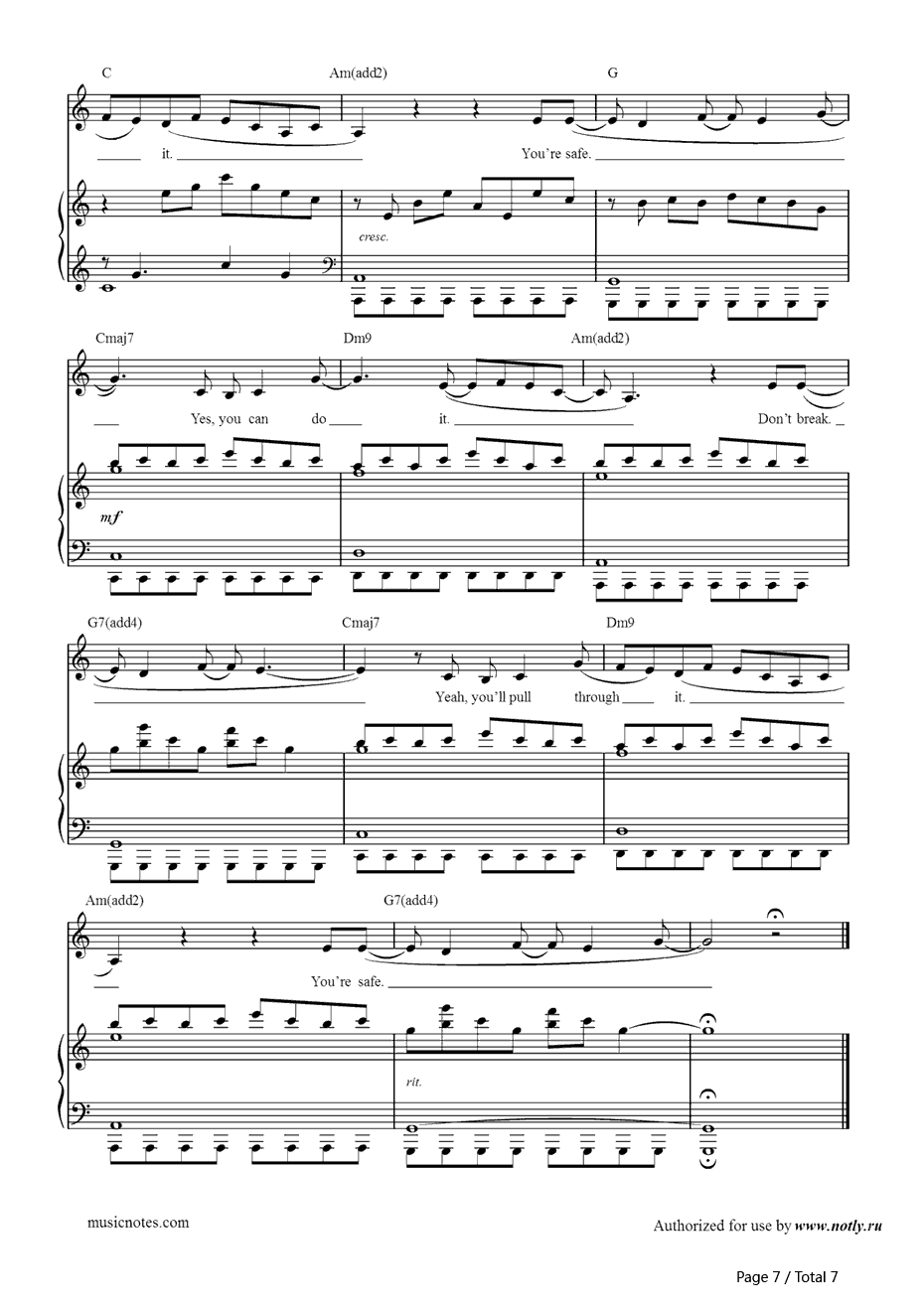 SaltedWound钢琴谱-Sia-五十度灰OST7