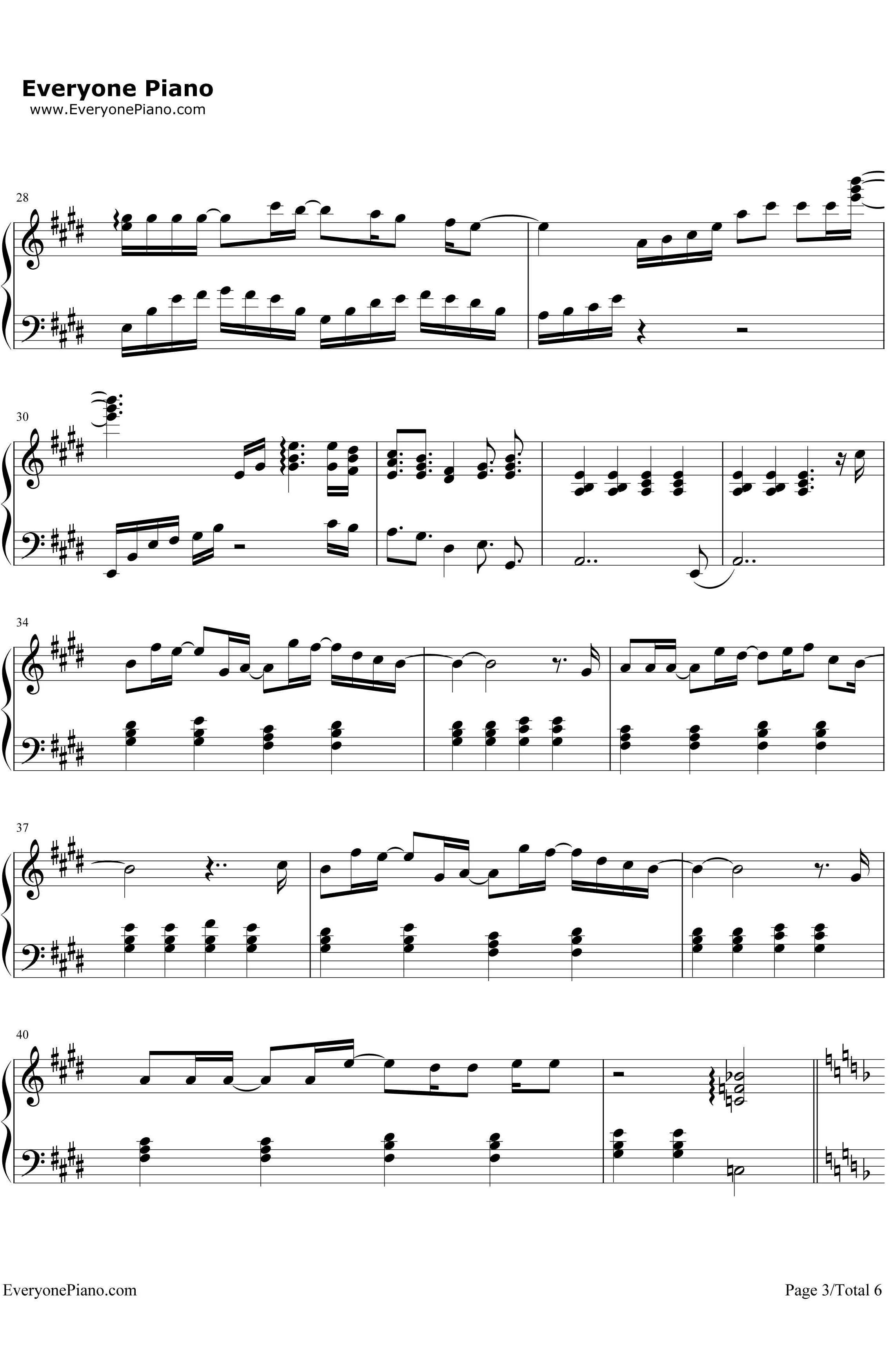 空の向こうに钢琴谱-冈崎律子-《交响乐之雨》OP3