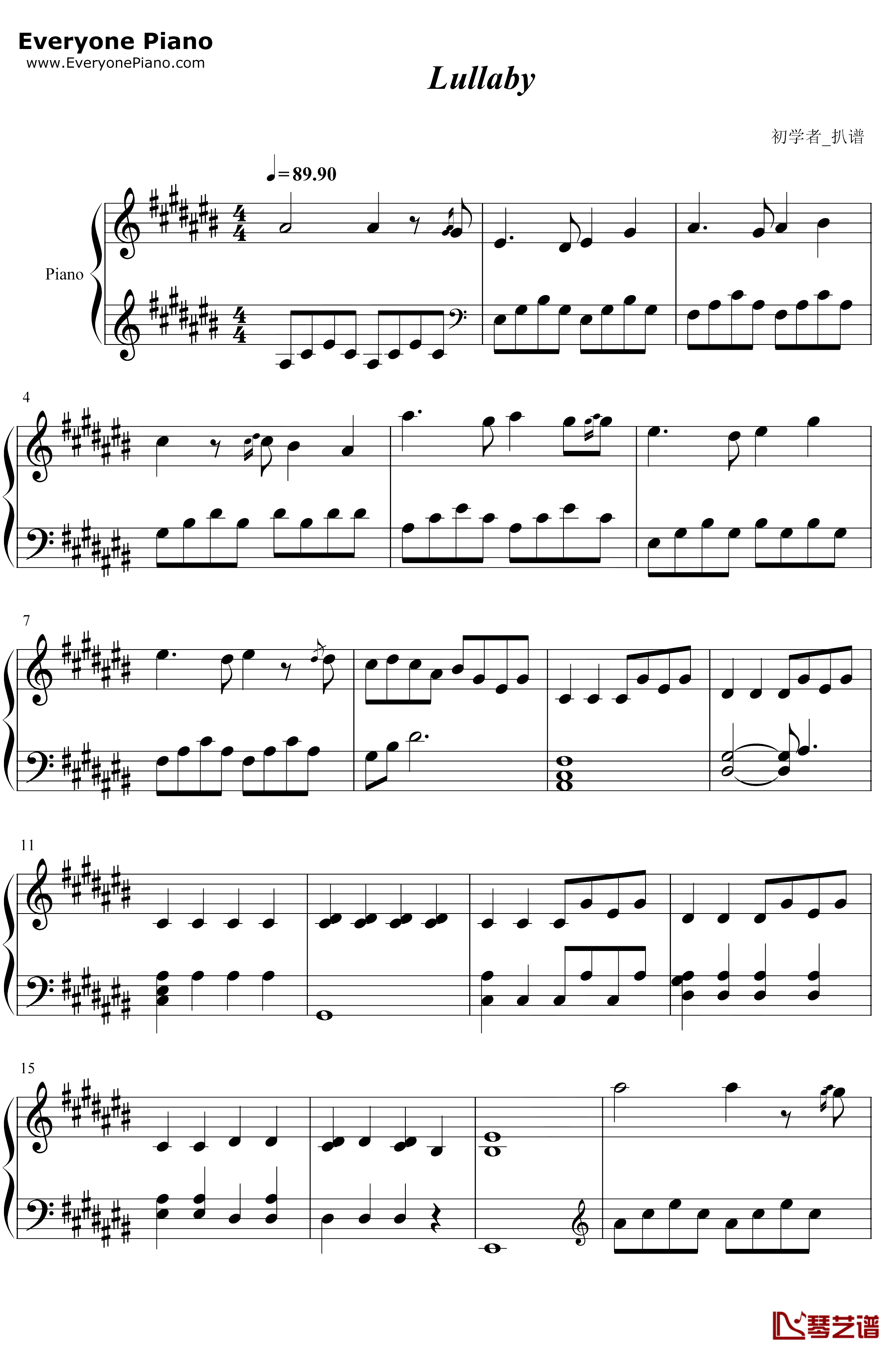 Lullaby钢琴谱-Enzalla1