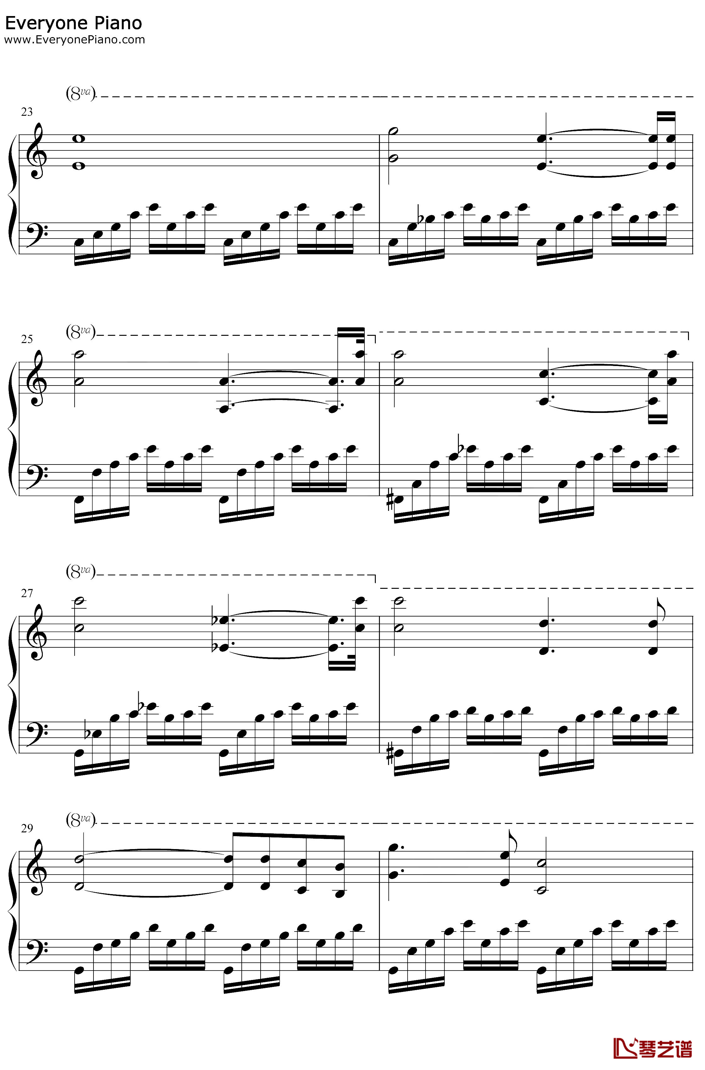 圣母颂钢琴谱-古诺-巴赫C大调前奏曲与赋格3