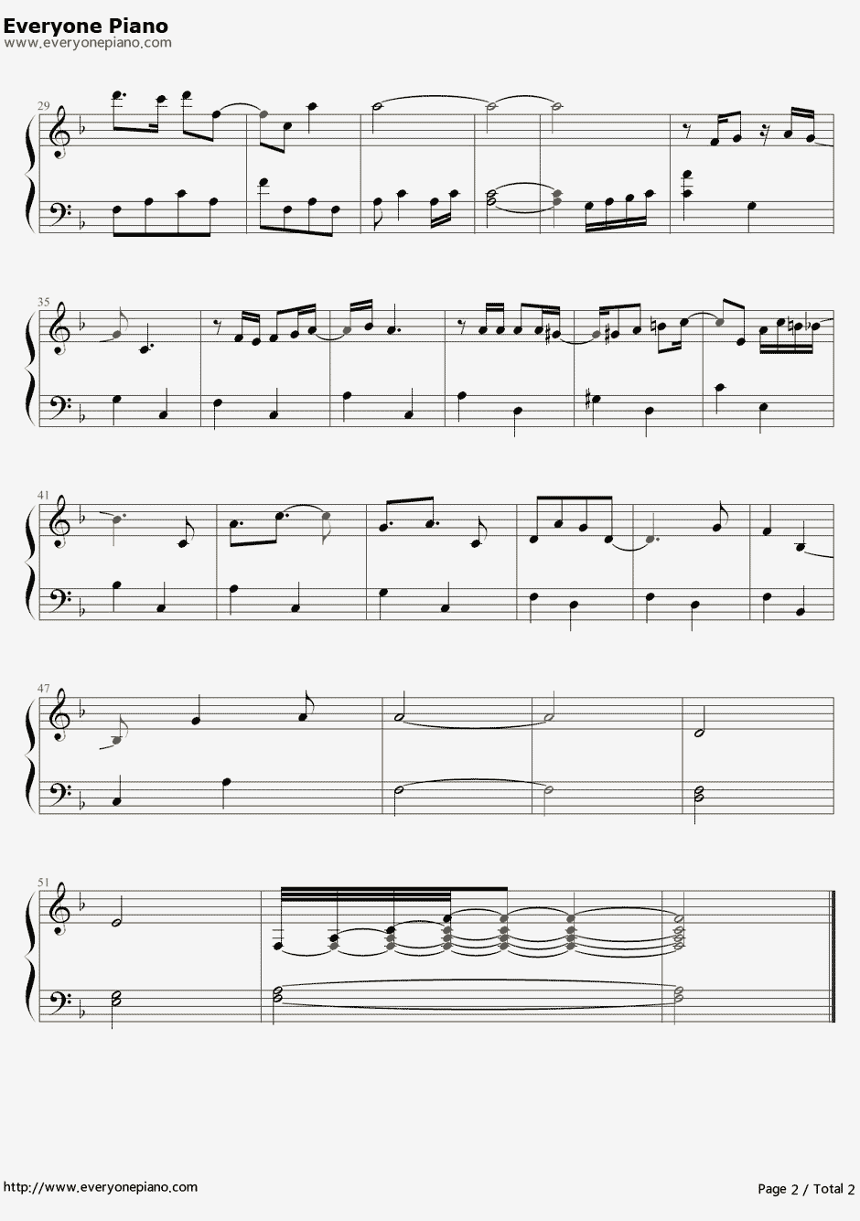 Aの预感简单版钢琴谱2