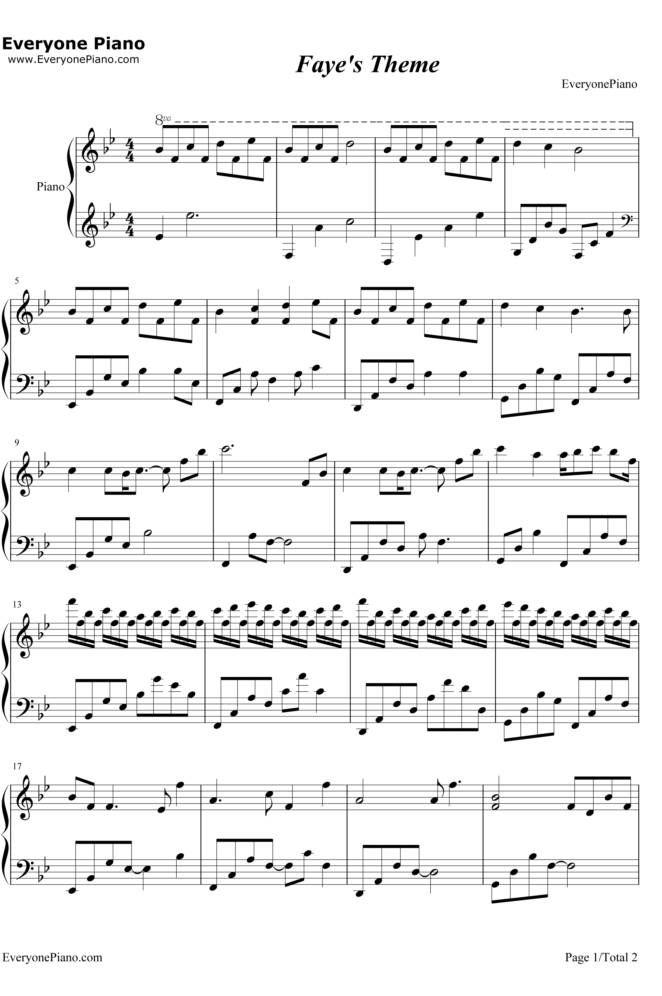Faye's Theme钢琴谱-Kan R. Gao1