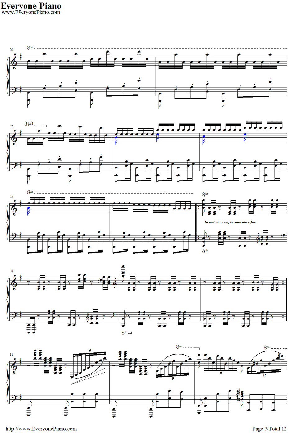 ココロ钢琴谱-镜音リン7