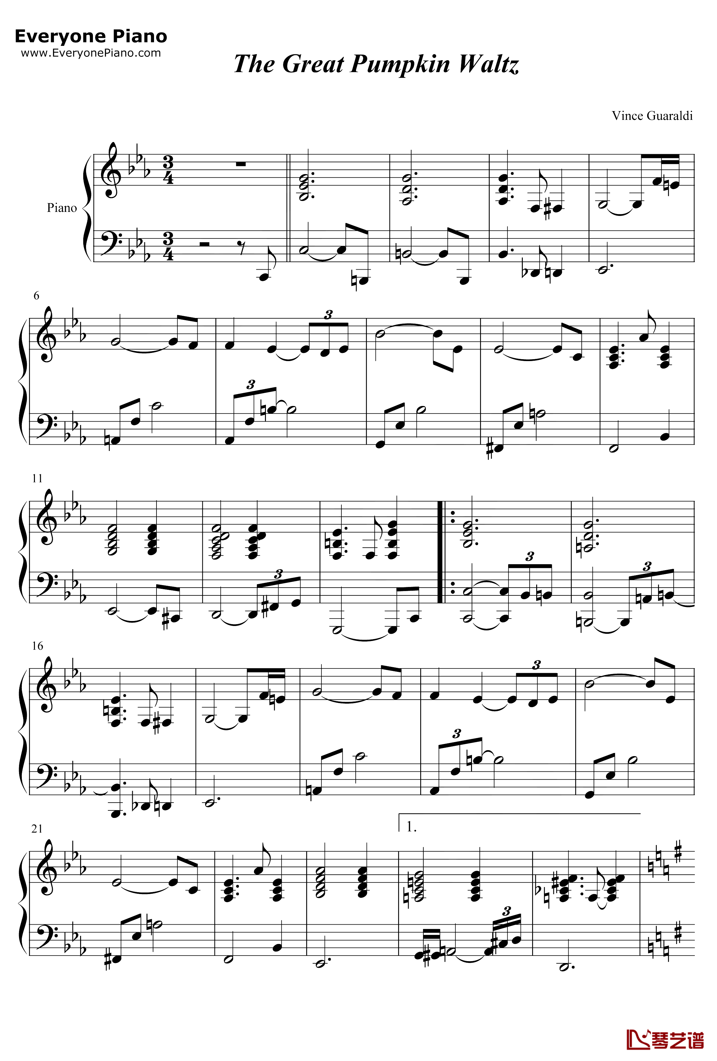 The Great Pumpkin Waltz钢琴谱-VinceGuaraldi1