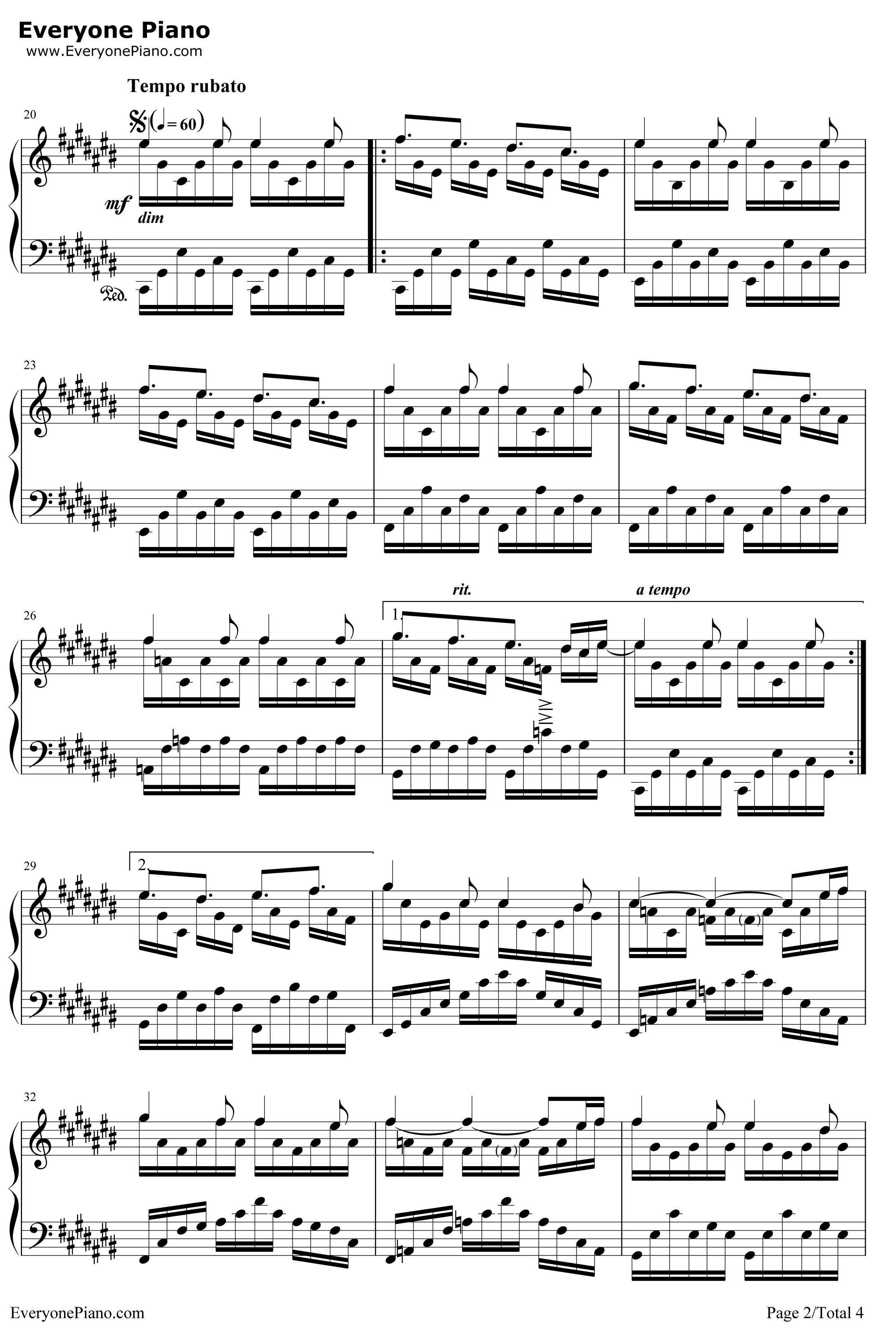 Allegro Cantabile钢琴谱-SUEMITSU&THESUEMITH-交响情人梦op2