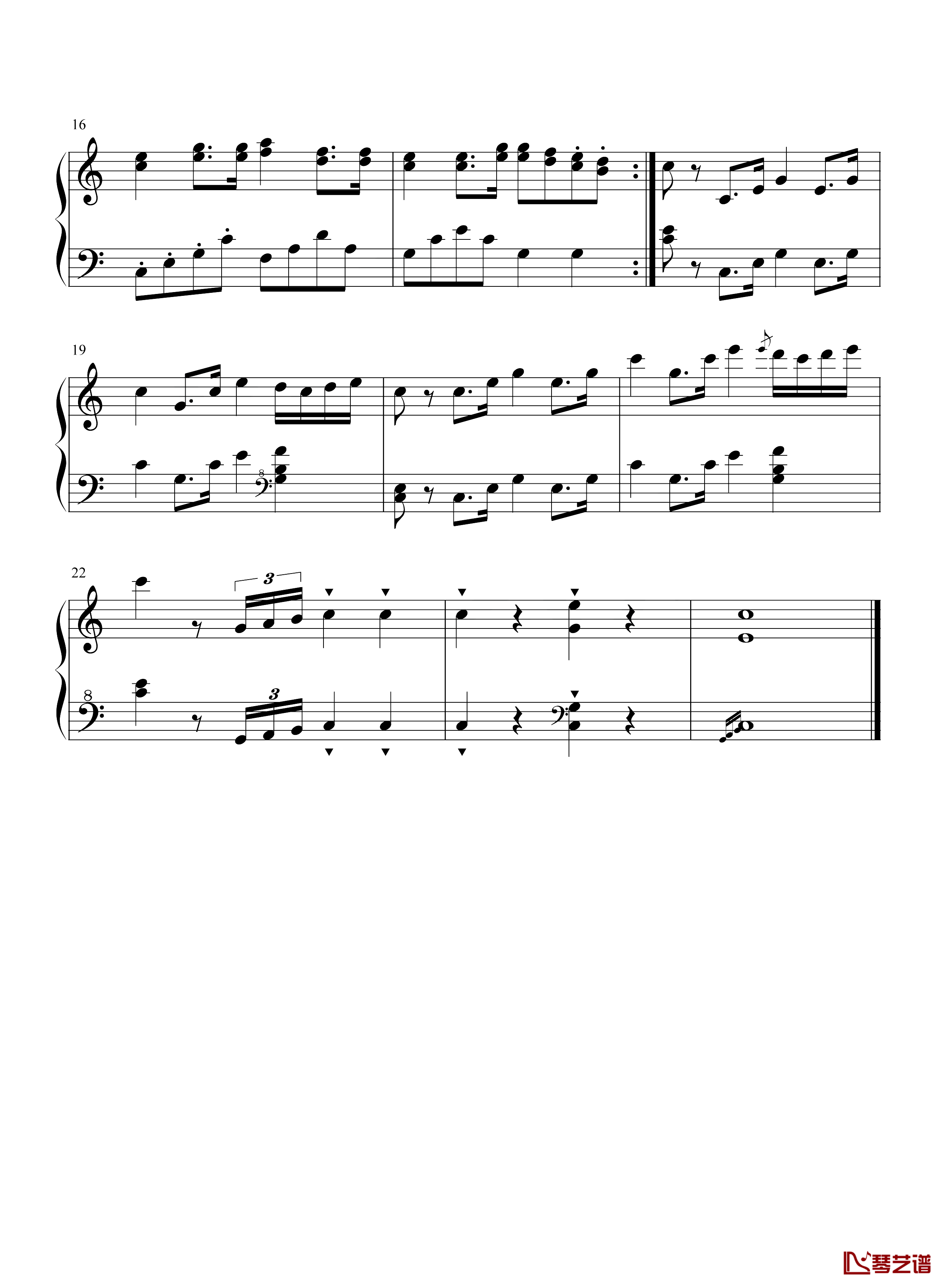 咏叹调钢琴谱-莫扎特-简单的曲子适合新手练习2