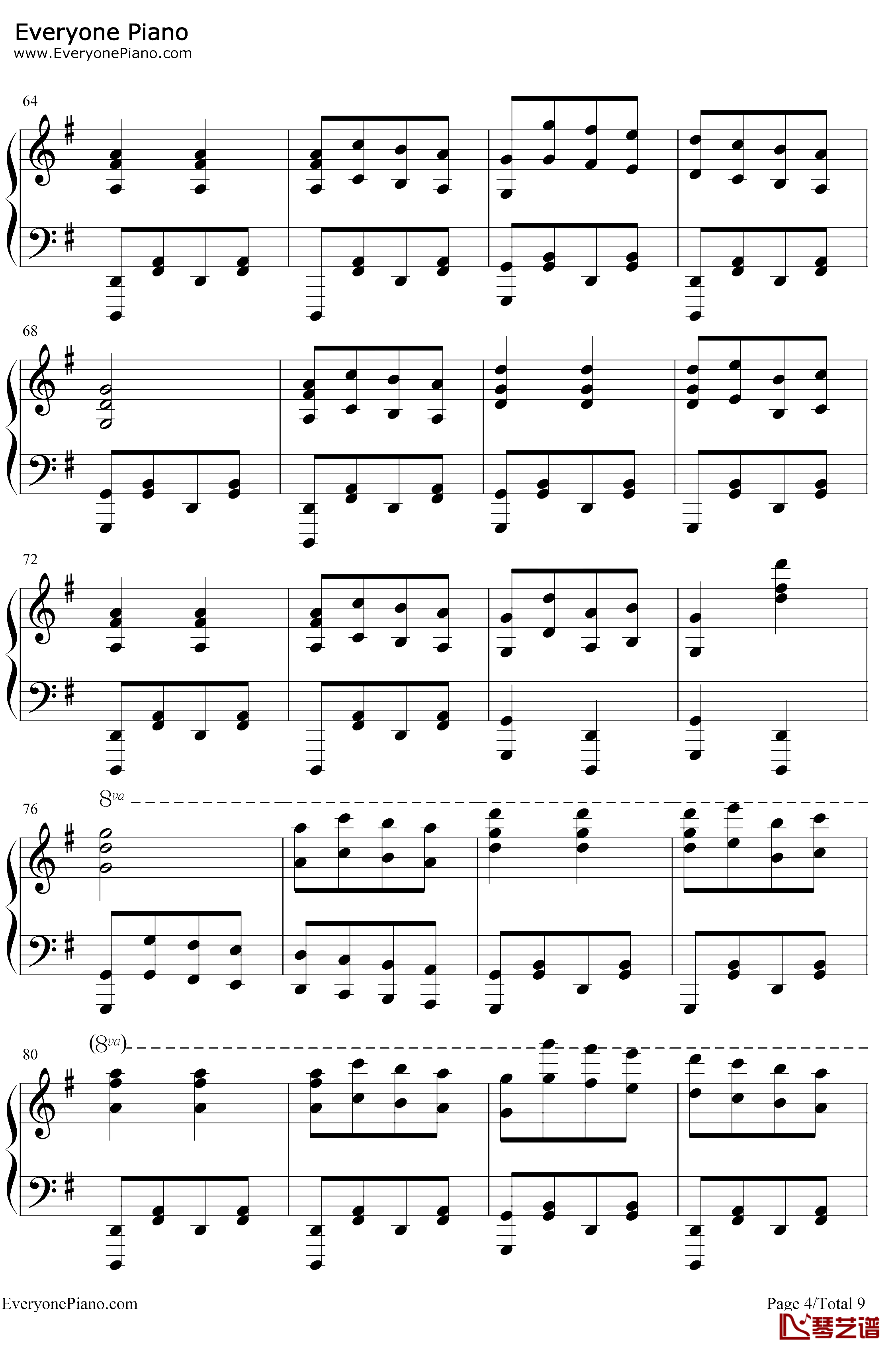 康康舞曲钢琴谱-雅克·奥芬巴赫-触手猴版-天堂与地狱序曲-地狱中的奥菲欧序曲4