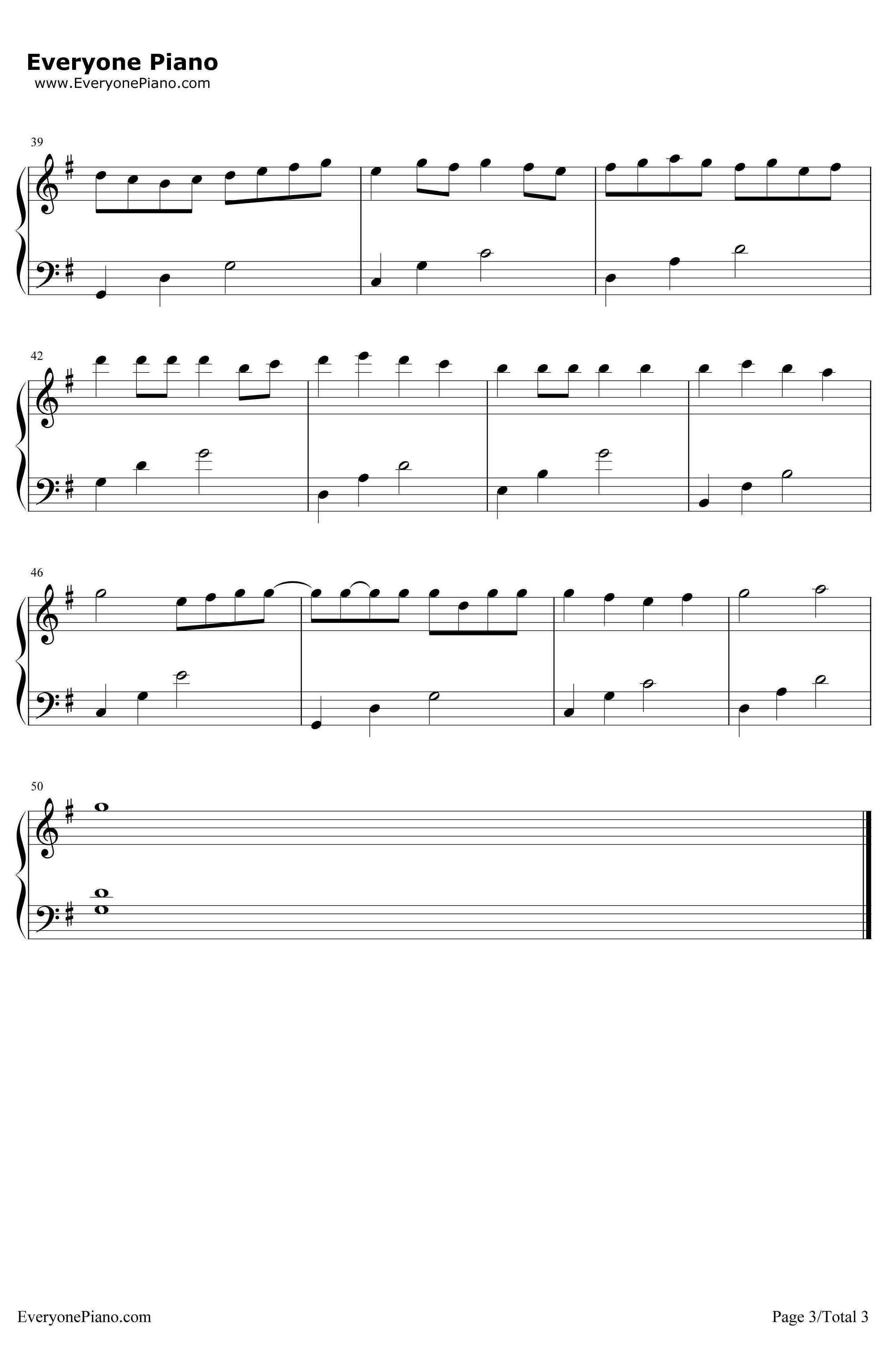 卡农G调简单版钢琴谱-Johann Pachelbel3