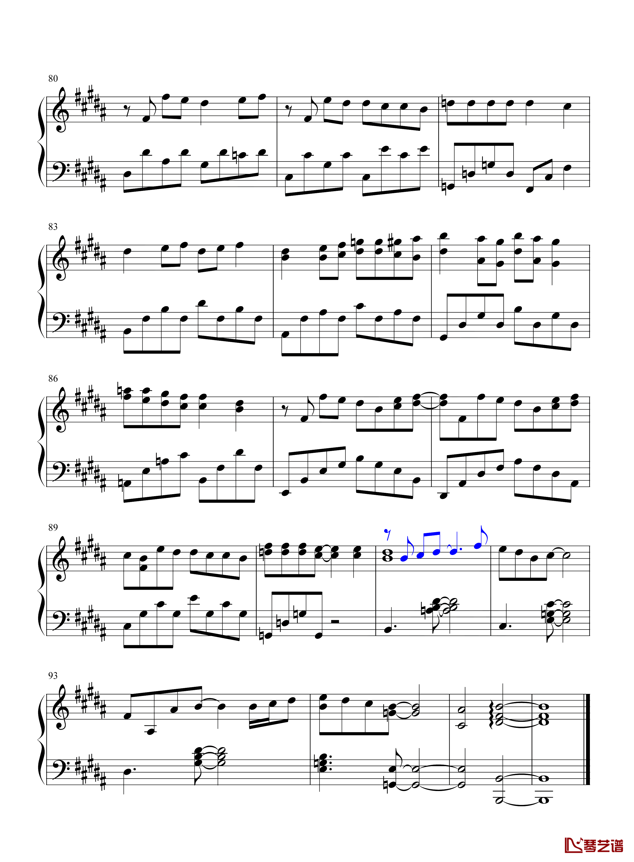 心引力钢琴谱-王俊凯/蔡依林-在流星划过定格的一瞬间，有了怦然心动的感觉6
