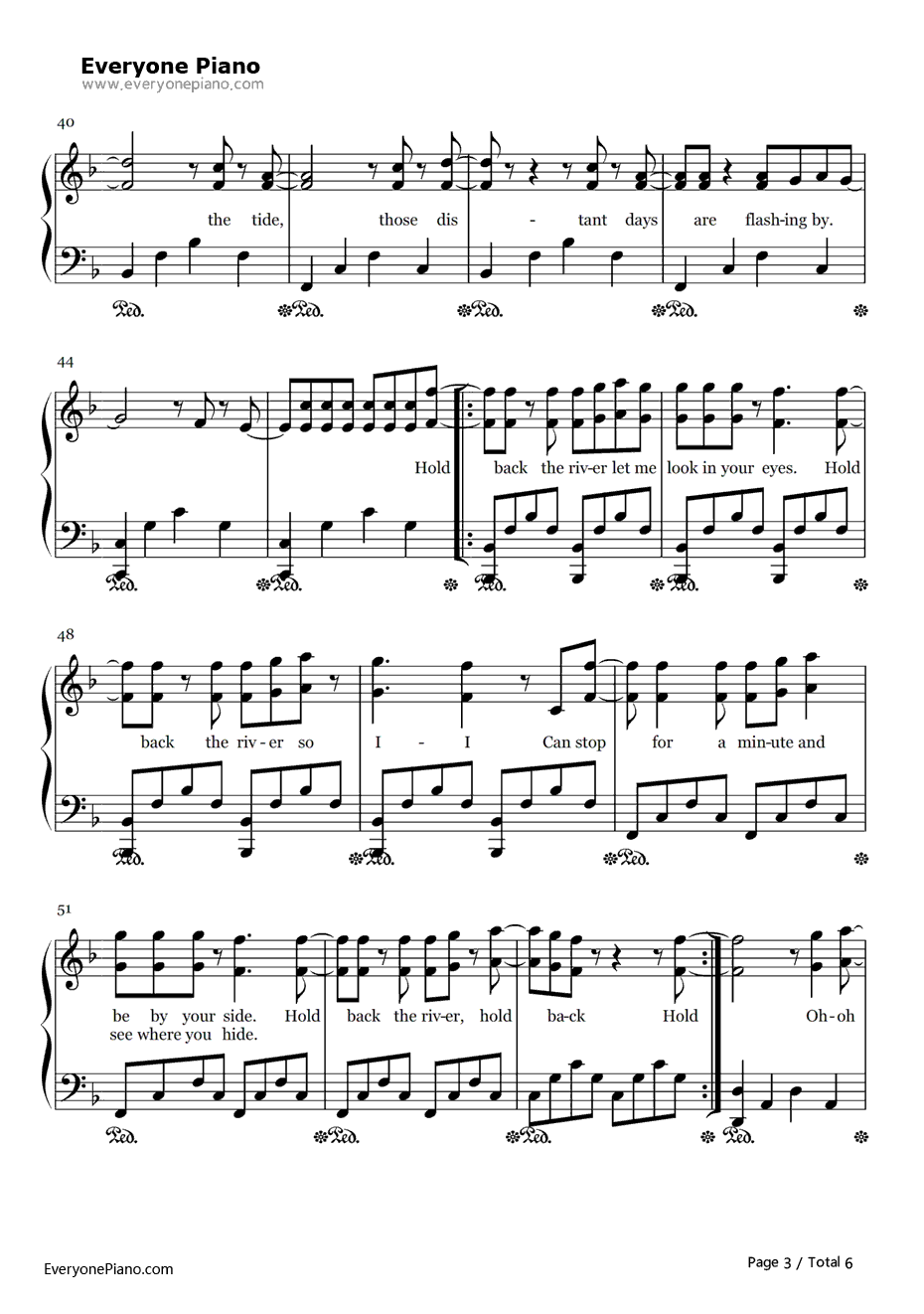 Hold Back the River钢琴谱-JamesBay3
