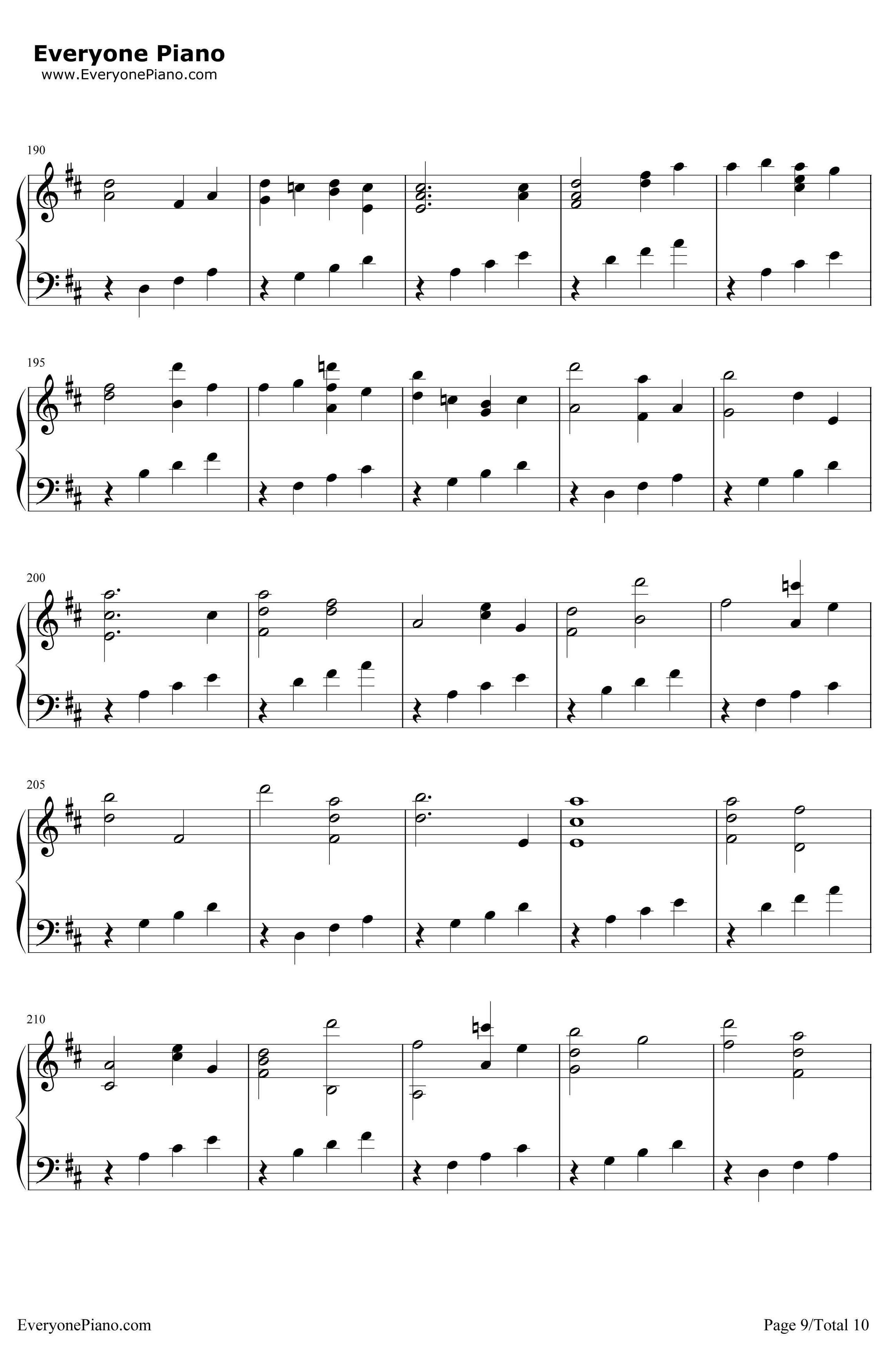 D大调卡农原版钢琴谱-约翰·帕赫贝尔9