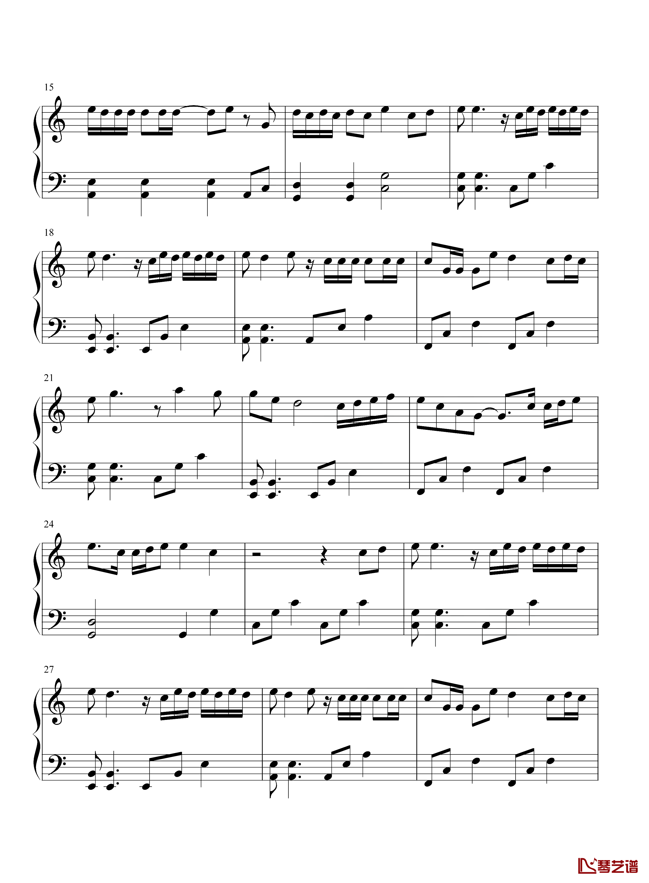 有你钢琴谱-C调简单版-时代少年团-唱给歌迷的专属歌曲-因为有你，每一片雪花都有意义2