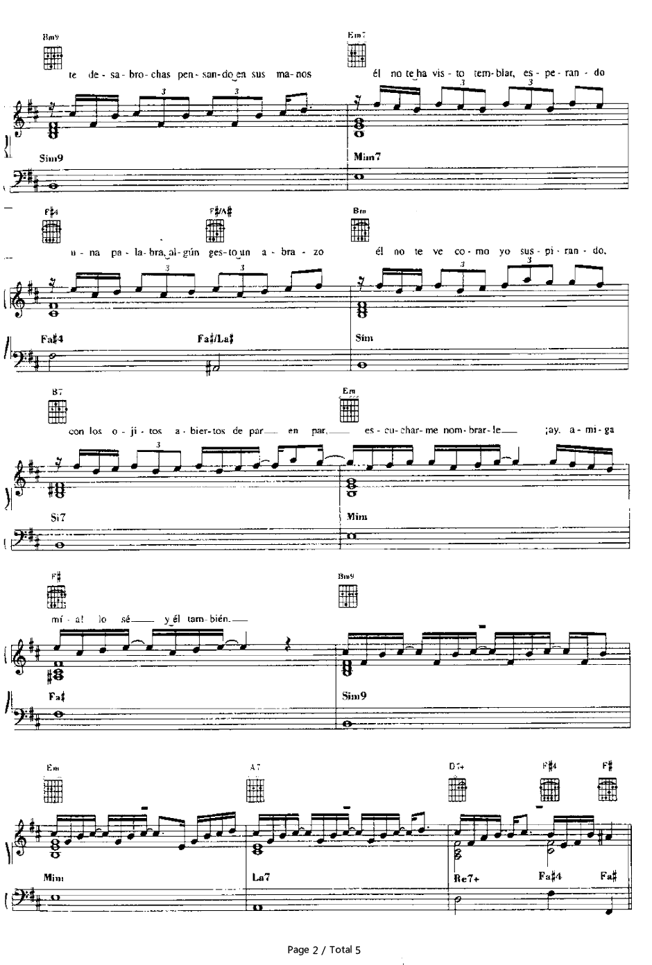 Amiga Mia钢琴谱-Alejandro Sanz2