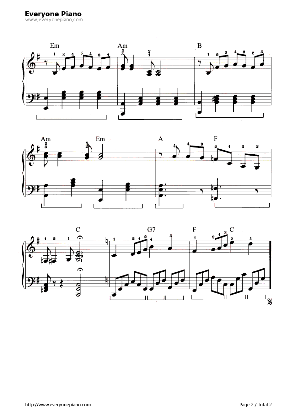 《叶塞尼亚》主题曲（Yesenia）钢琴谱-未知-《叶塞尼亚》主题曲（Yesenia）2
